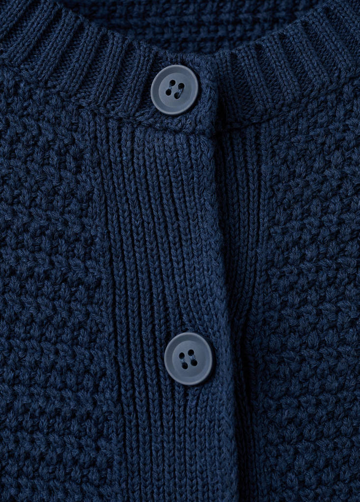 Knitted button cardigan — Navy