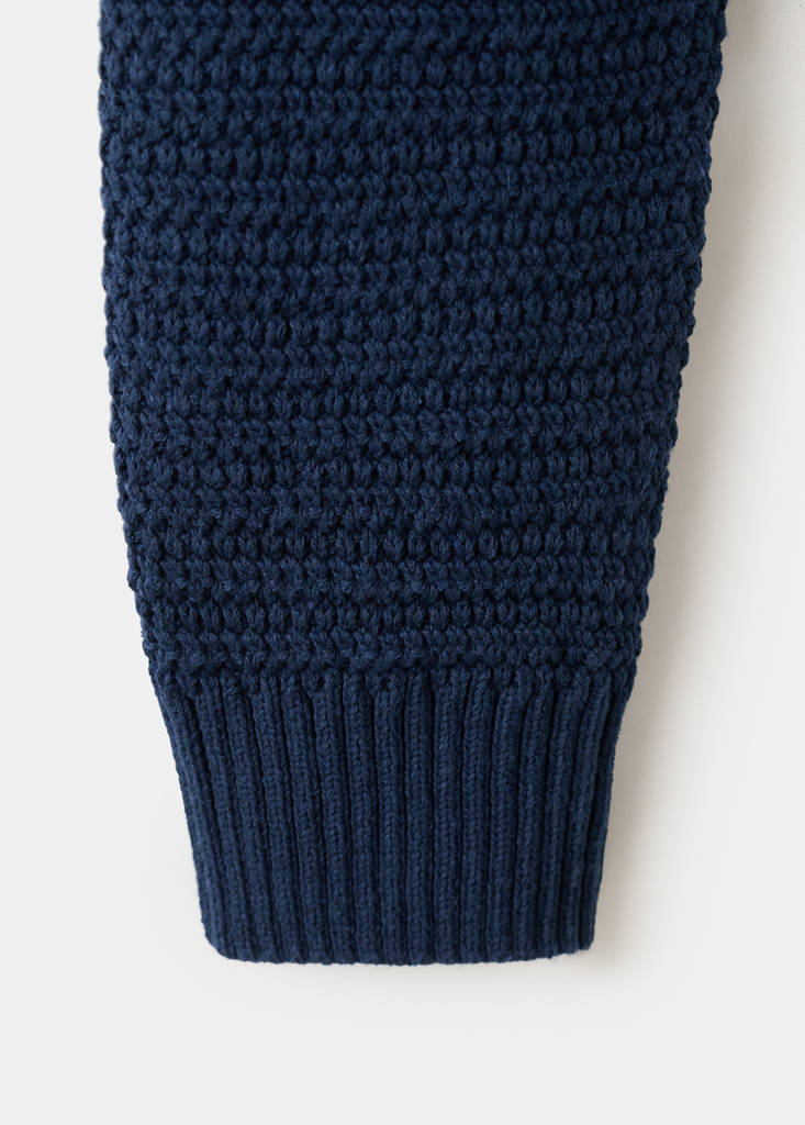 Knitted button cardigan — Navy