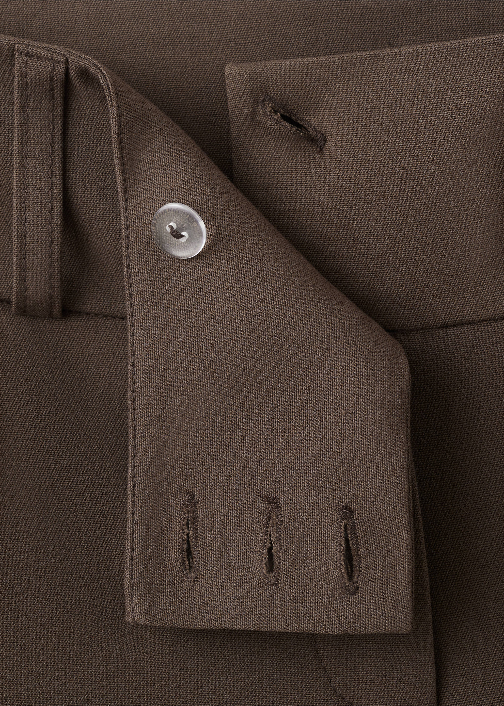 Straight-fit suit trousers - Details of the article 8, Brown. Ref: 27071539-00.