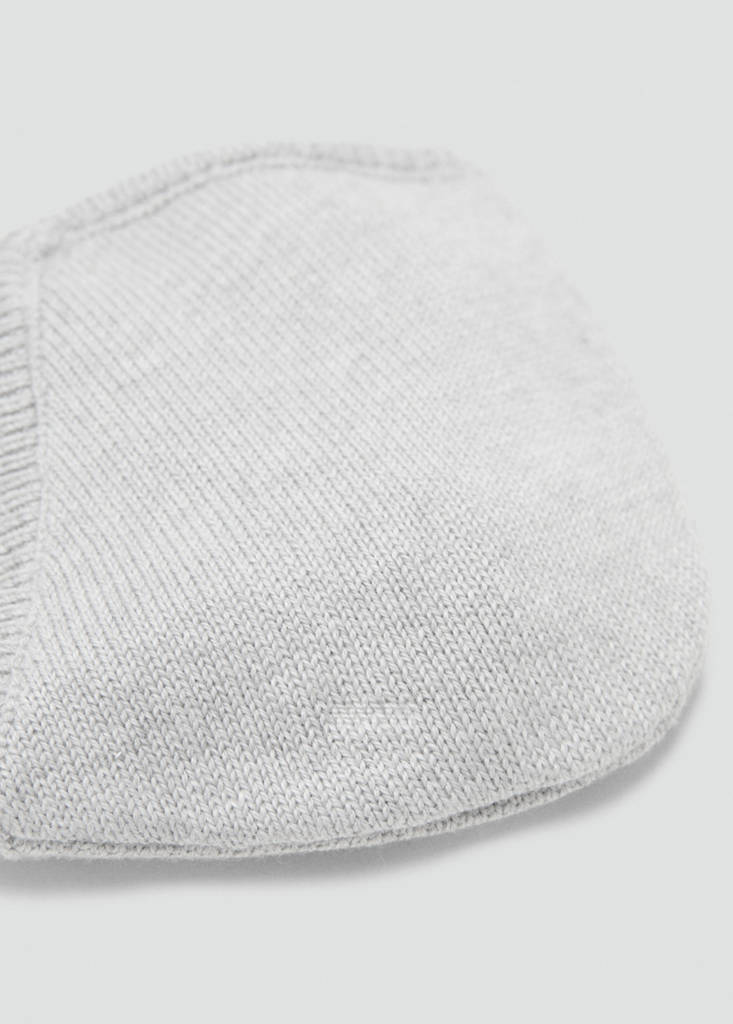 Knit bonnet with bow closure — Light Heather Grey