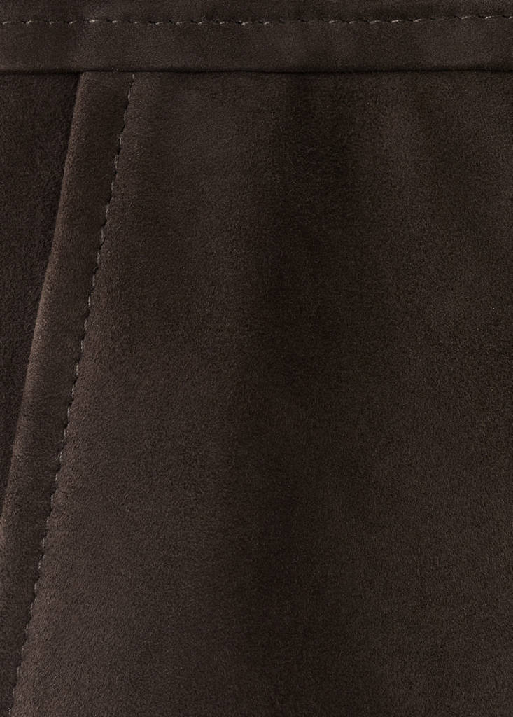 Suede shorts with zip — Brown