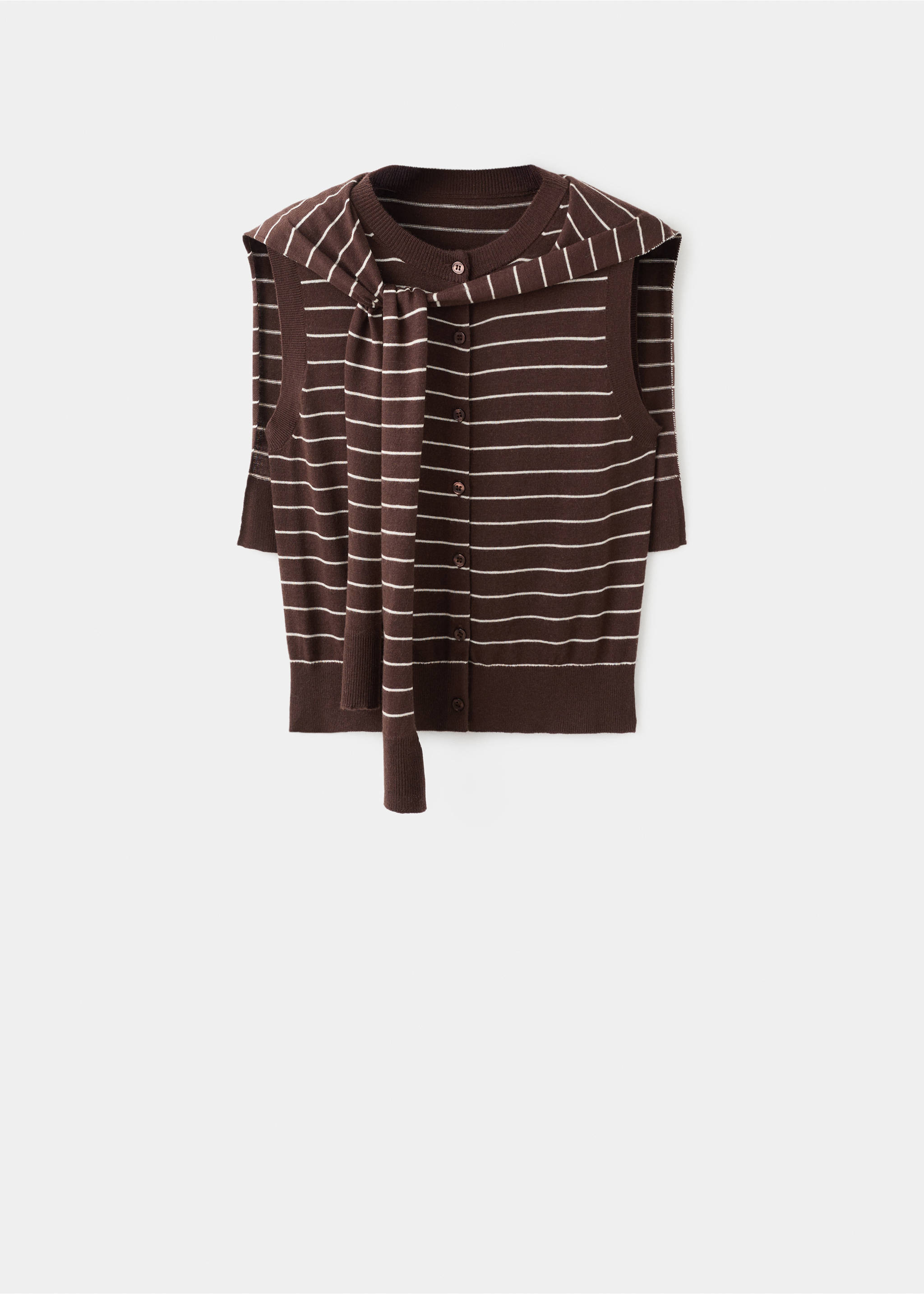 Jersey-knit waistcoat - Article without model, Chocolate. Ref: 27072540-00.