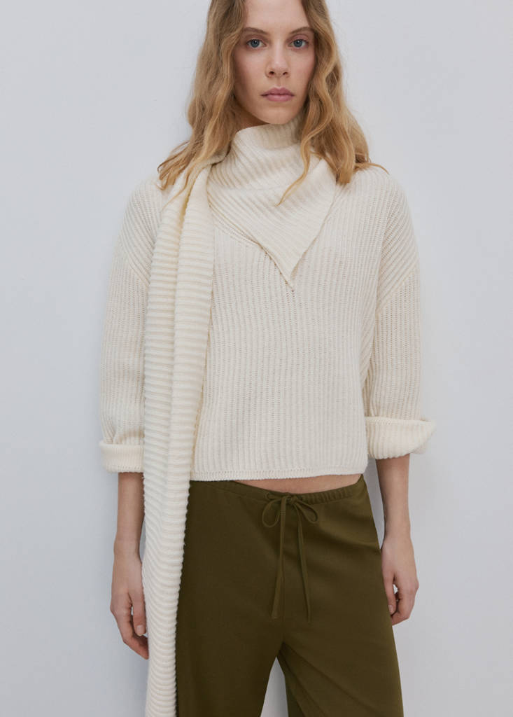 Straight-fit trousers with elastic waist — Khaki