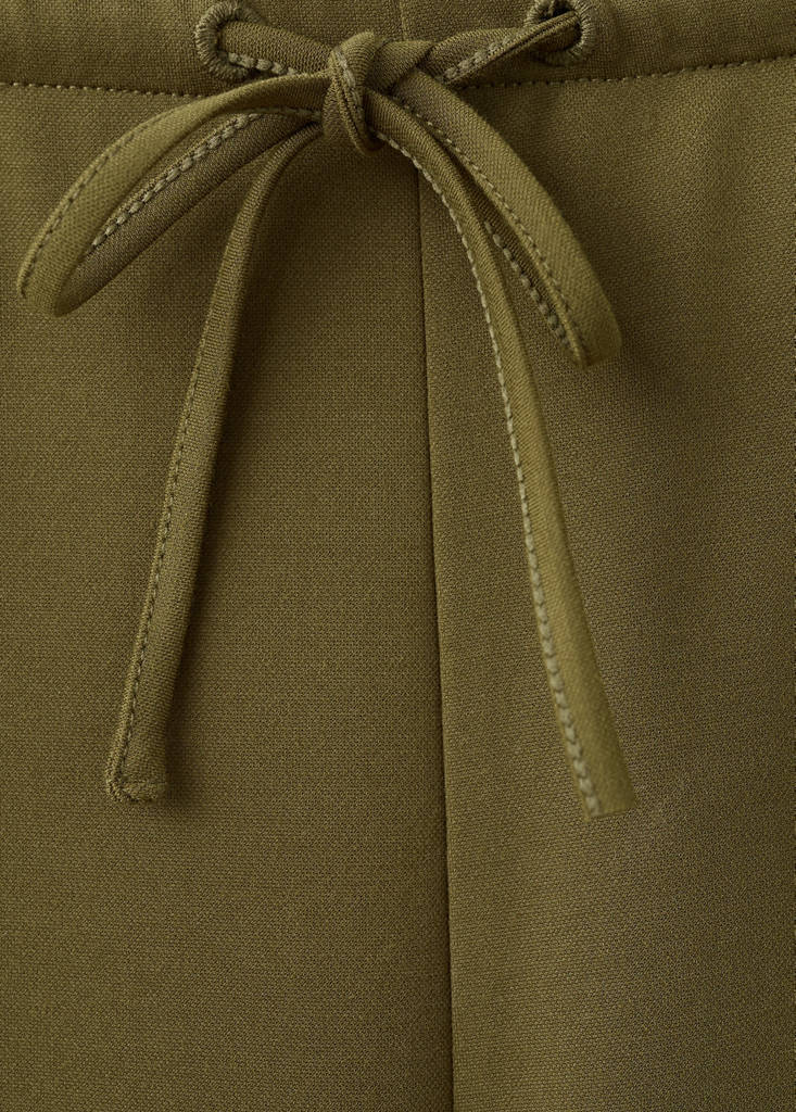 Straight-fit trousers with elastic waist — Khaki