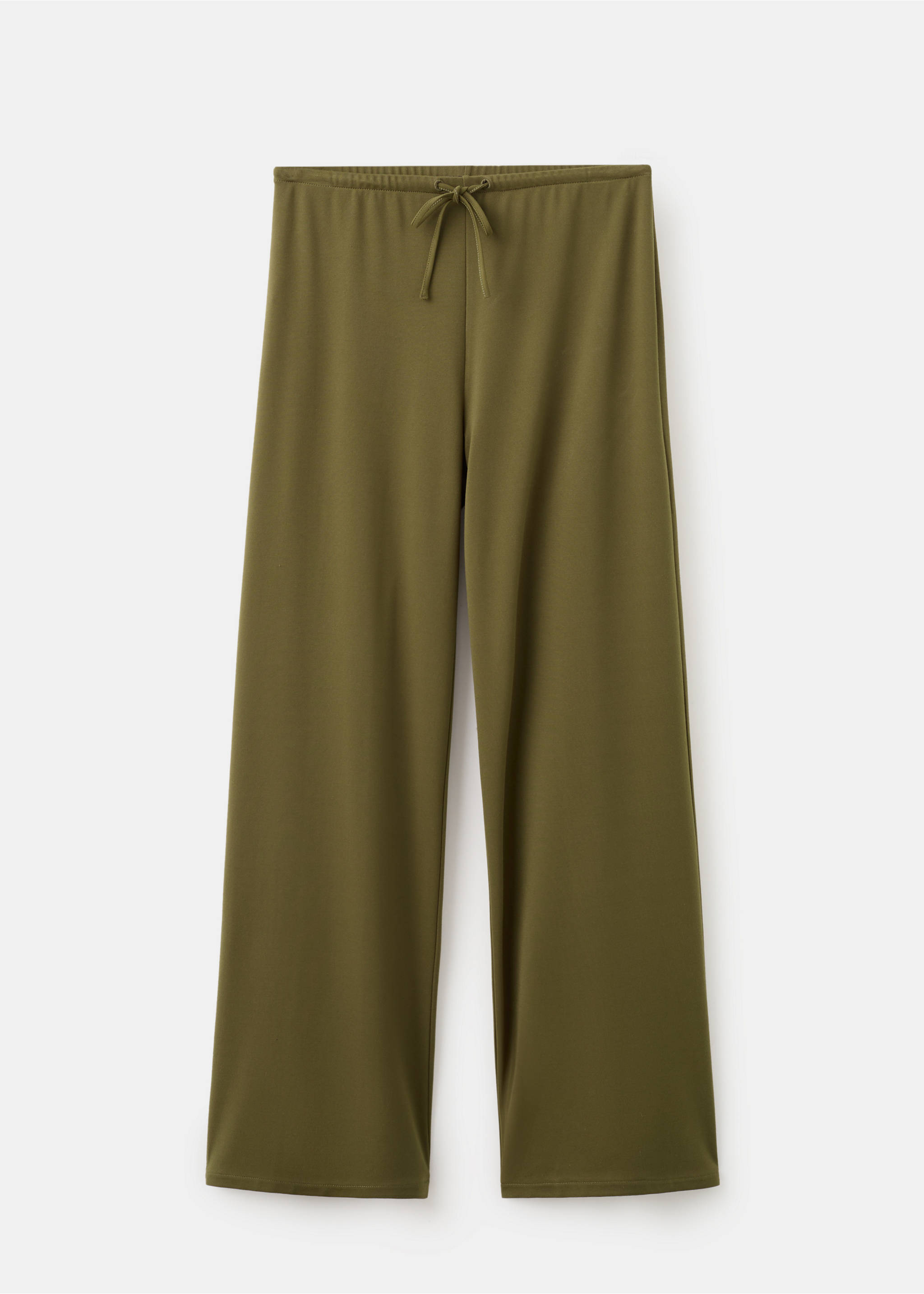 Straight-fit trousers with elastic waist - Article without model, Khaki. Ref: 27072541-00.