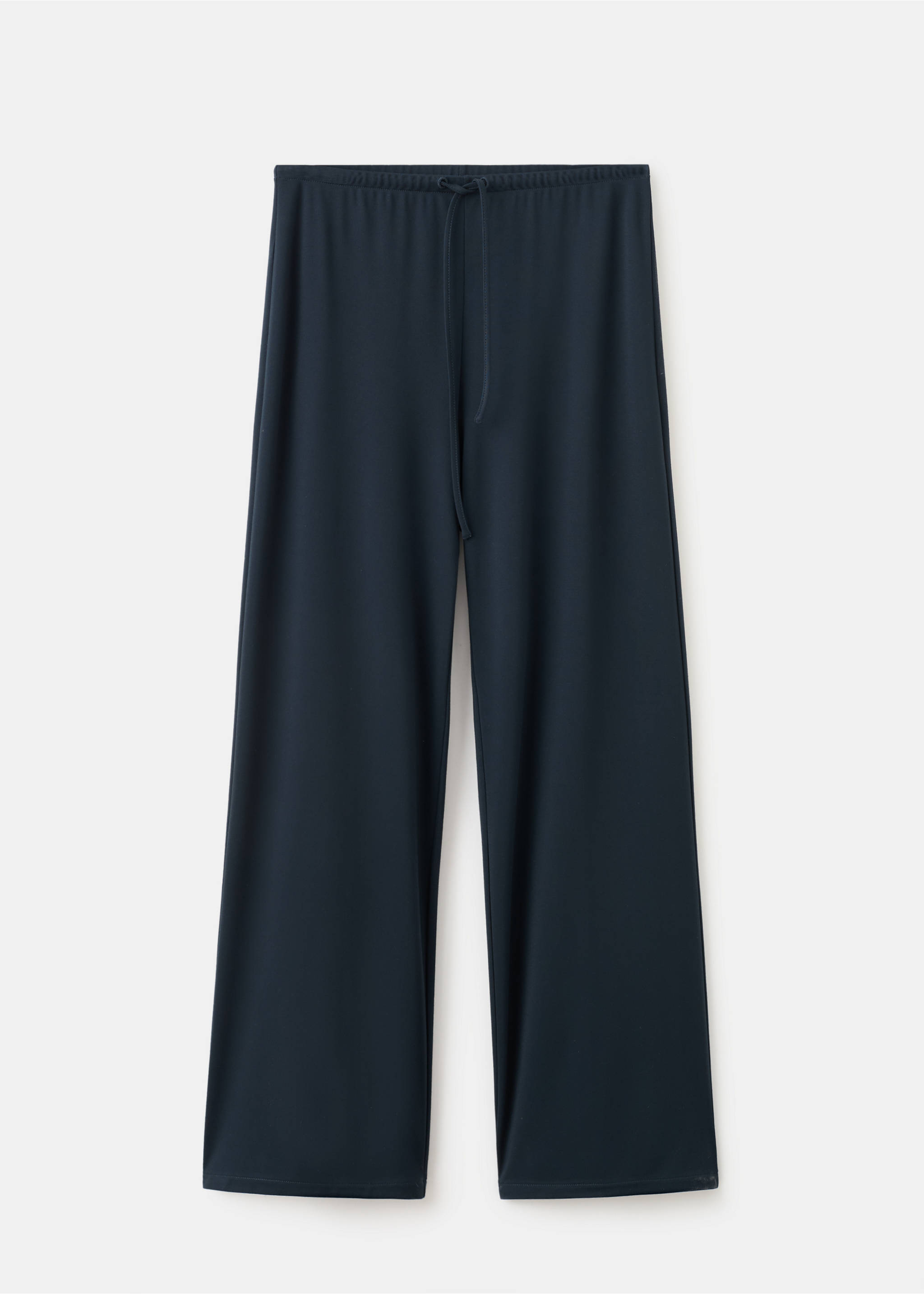 Pantalon droit taille élastique - Article sans modèle, Bleu marine. Ref: 27072541-00.