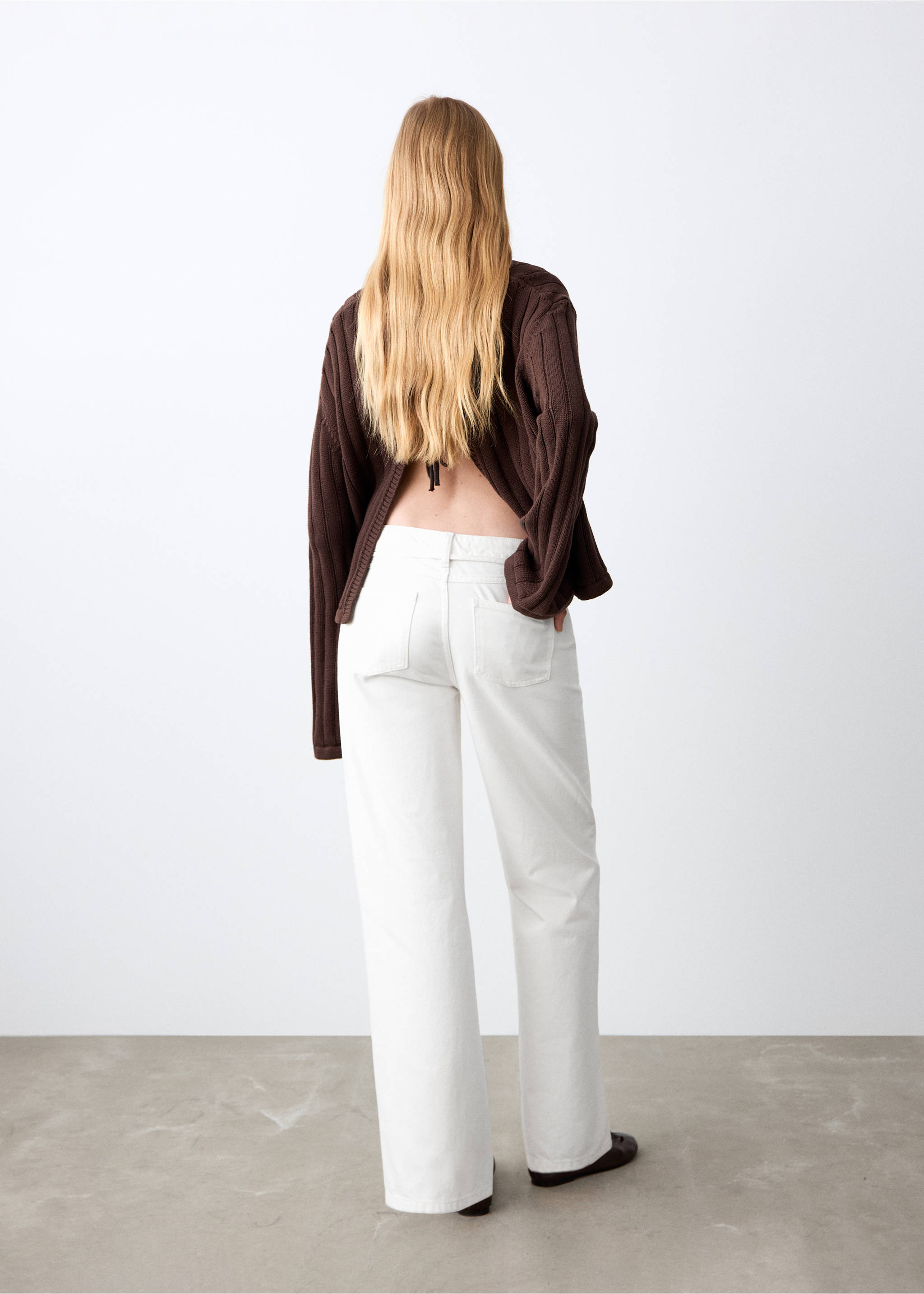 Raka jeans snöre - Artikelns baksida, Vit. Ref: 27072542-00.