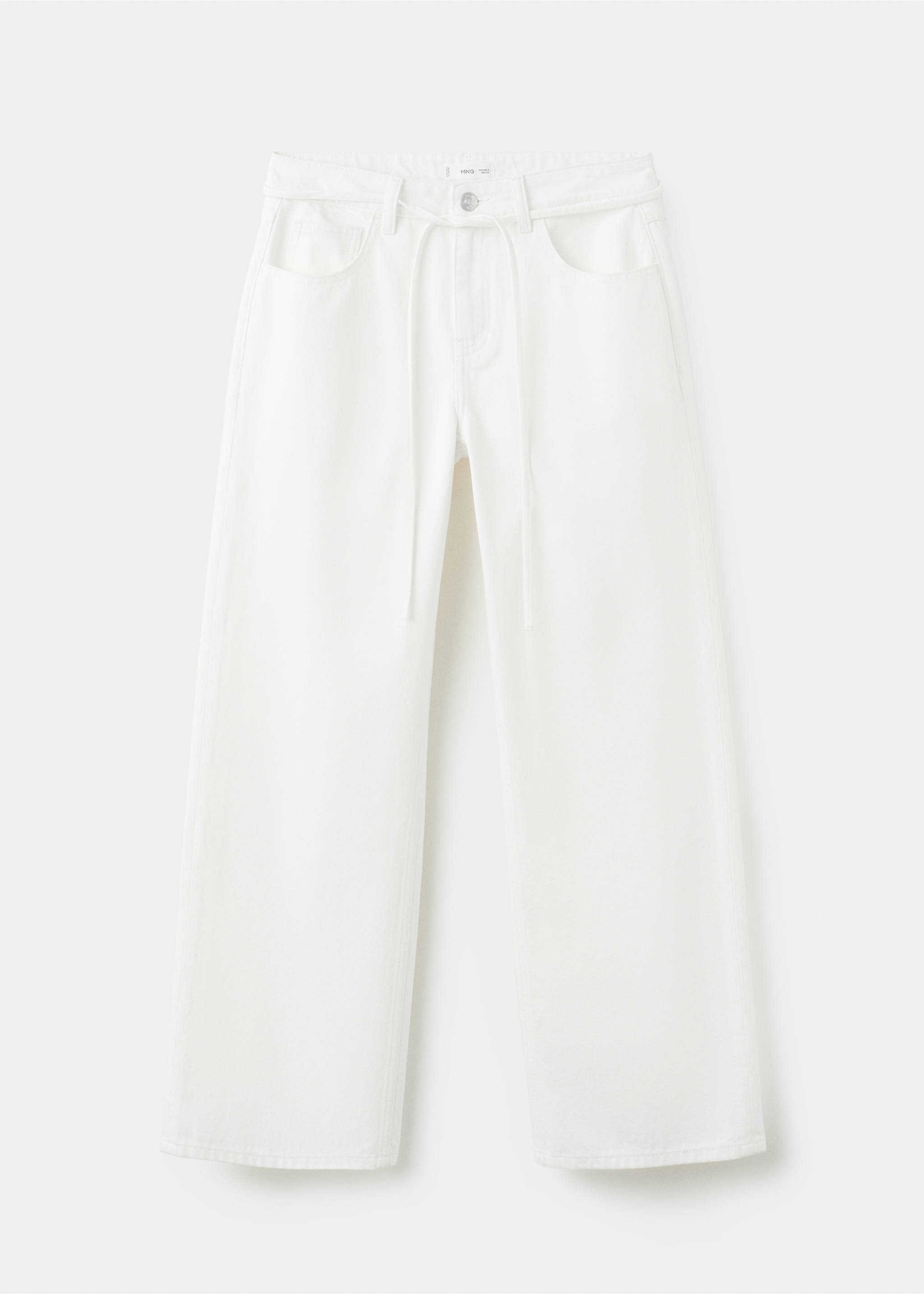 Straight jeans with drawstring - Article without model, White. Ref: 27072542-00.