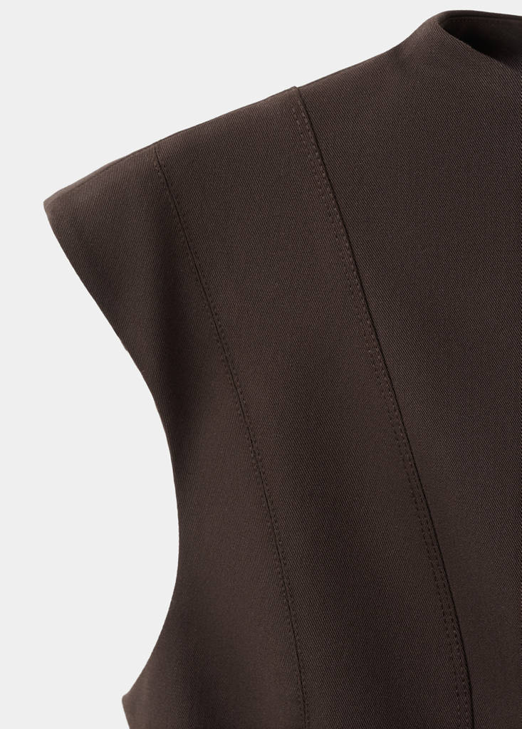 Fitted top with wide straps — Chocolate