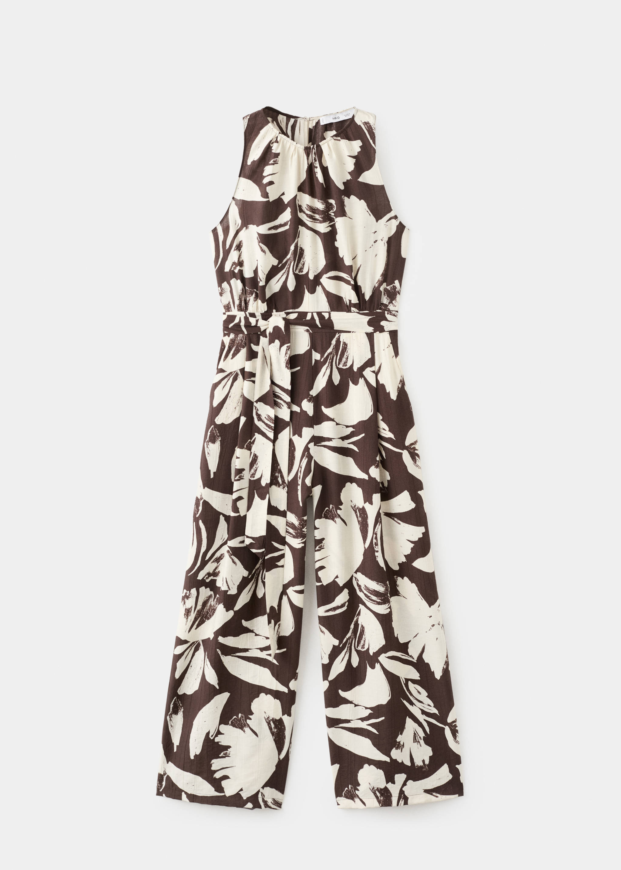 Cropped jumpsuit met print en ceintuur - Artikel zonder model