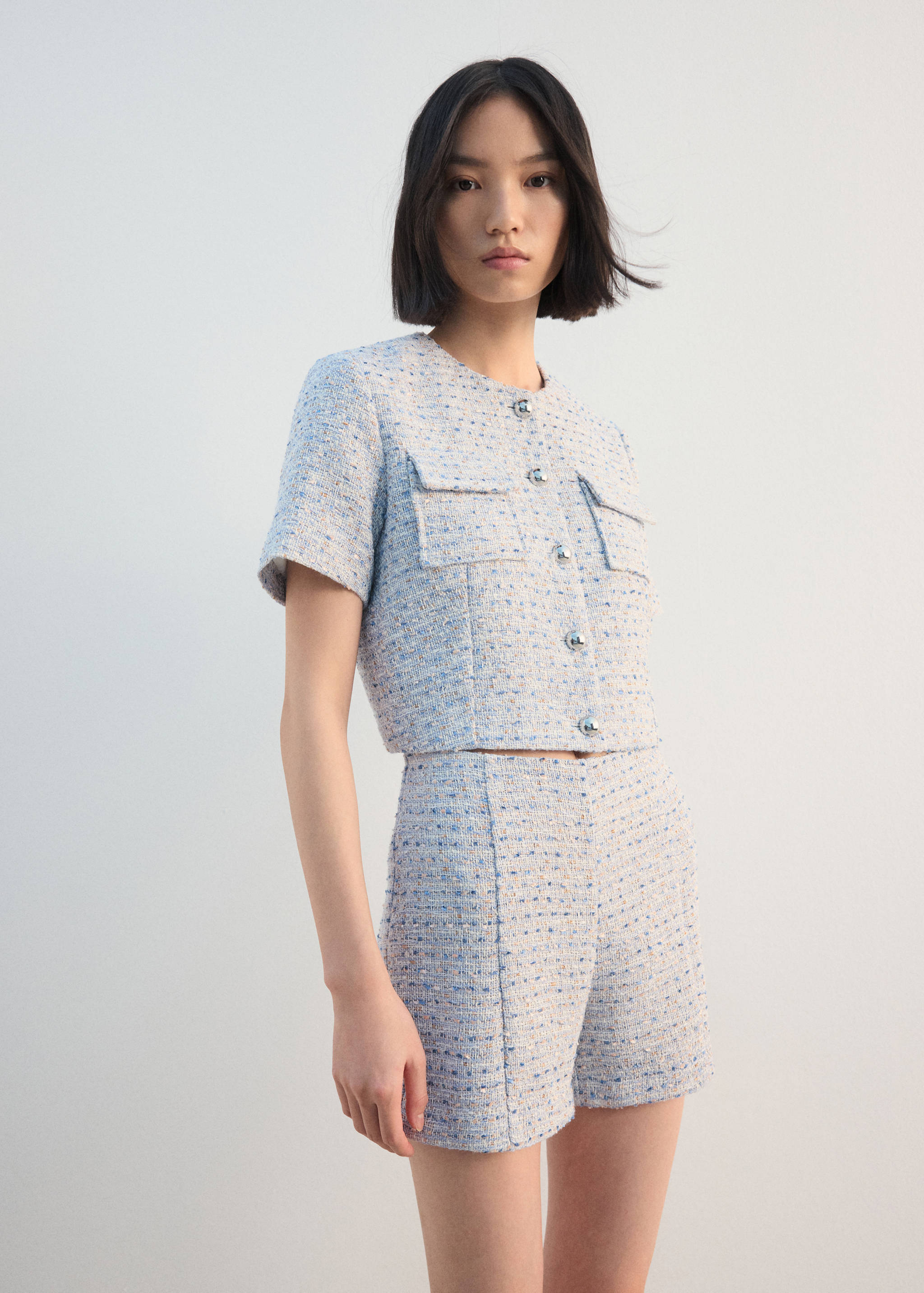 Shorts tweed tiro medio - Detalle del artículo 1