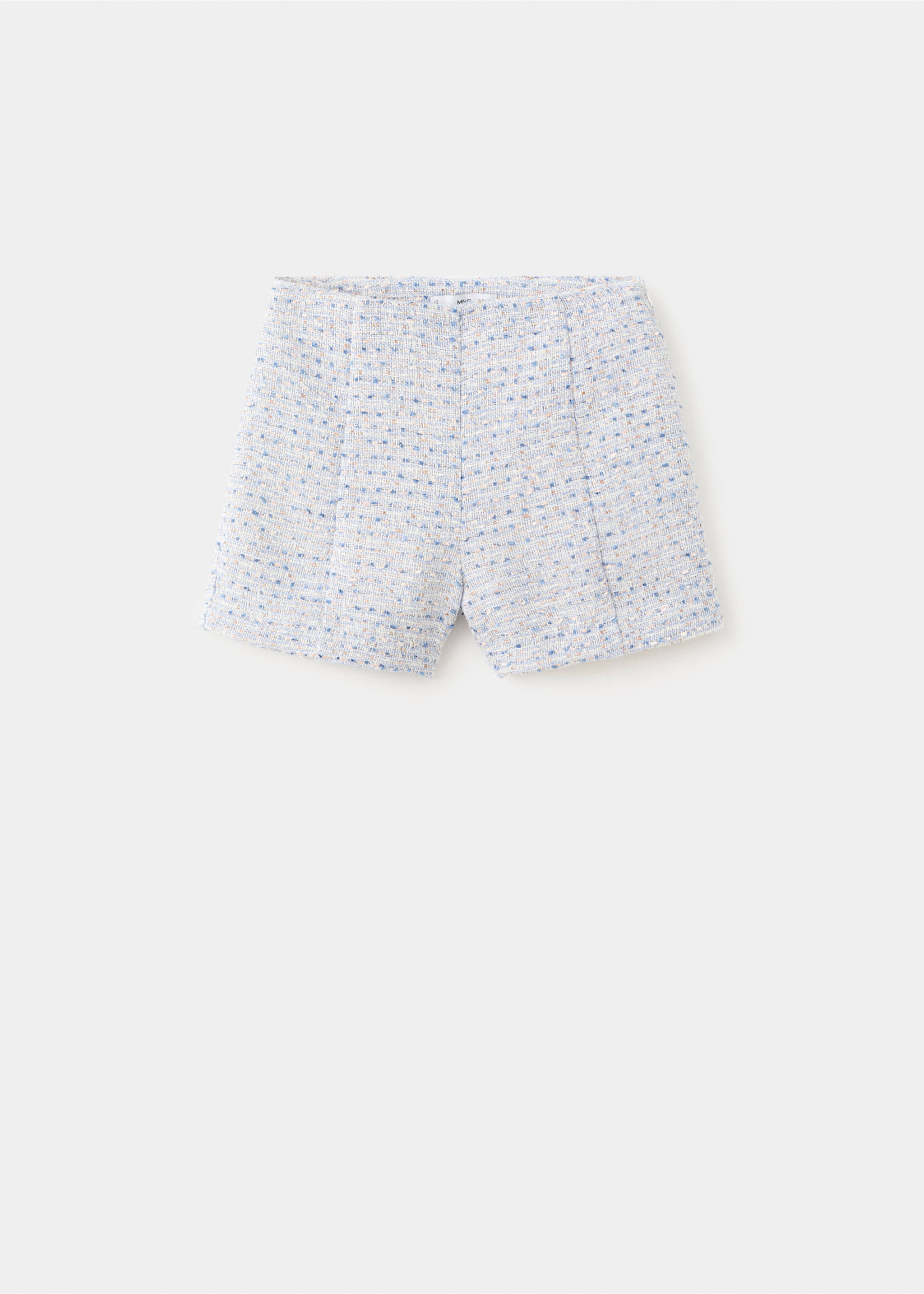 Mid-rise tweed shorts - Article without model, Sky Blue. Ref: 27072546-00.