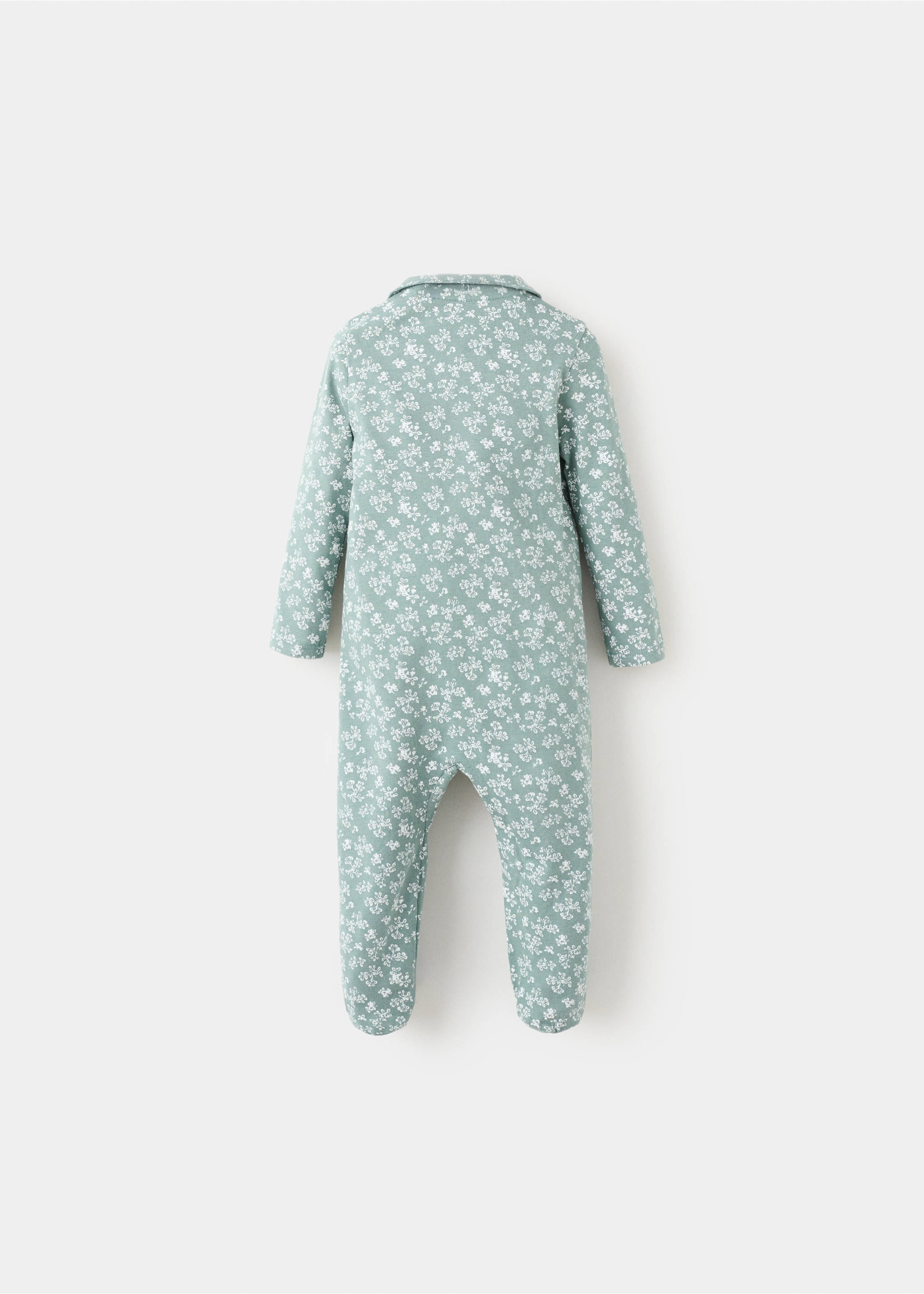 Pijama llarg estampat - Revers de l'article, Verd. Ref: 27072548-00.