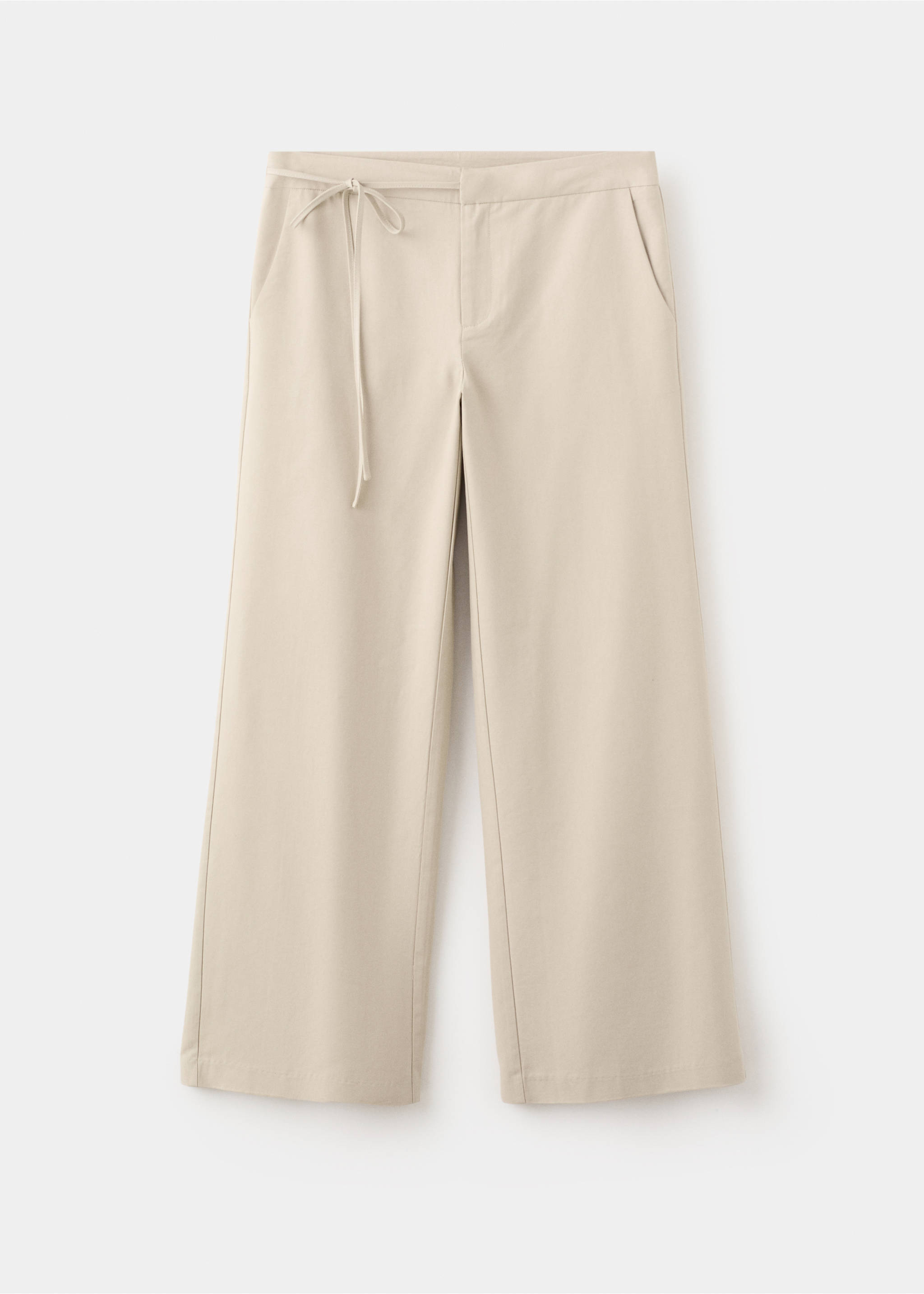 Wide leg trousers with drawstring - Article without model, Beige. Ref: 27072549-00.