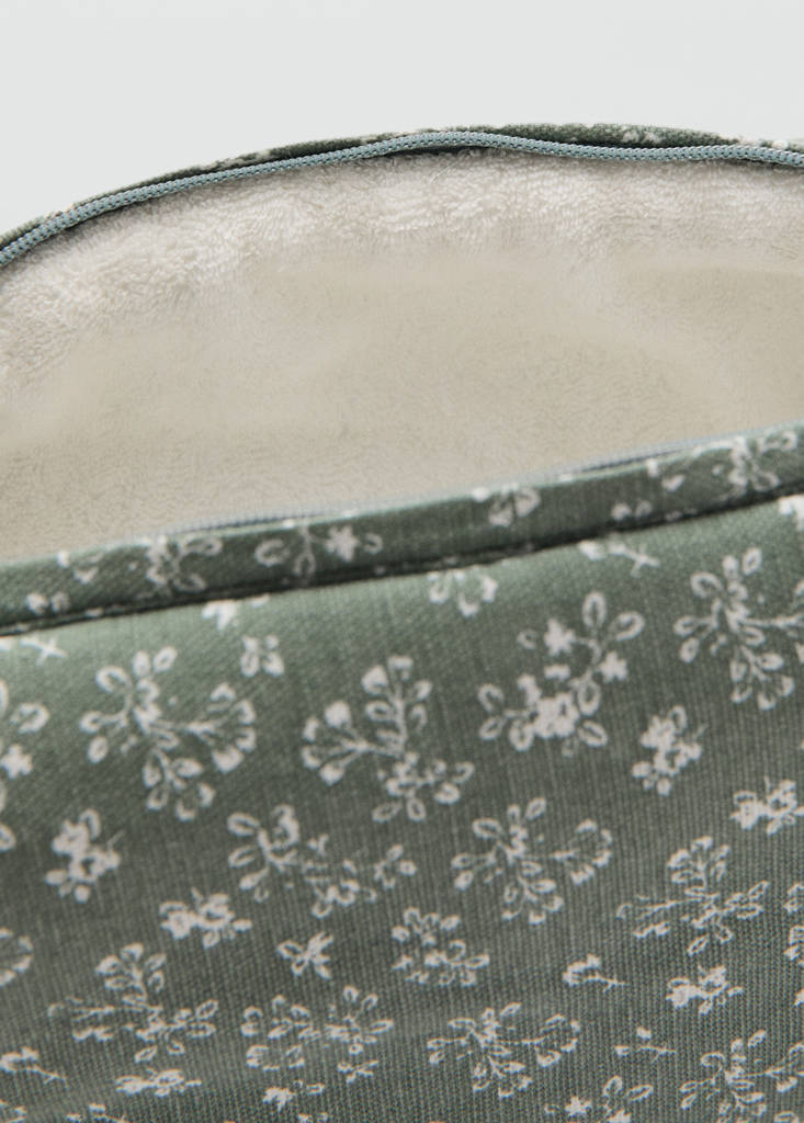 Floral-print cosmetic bag — Green