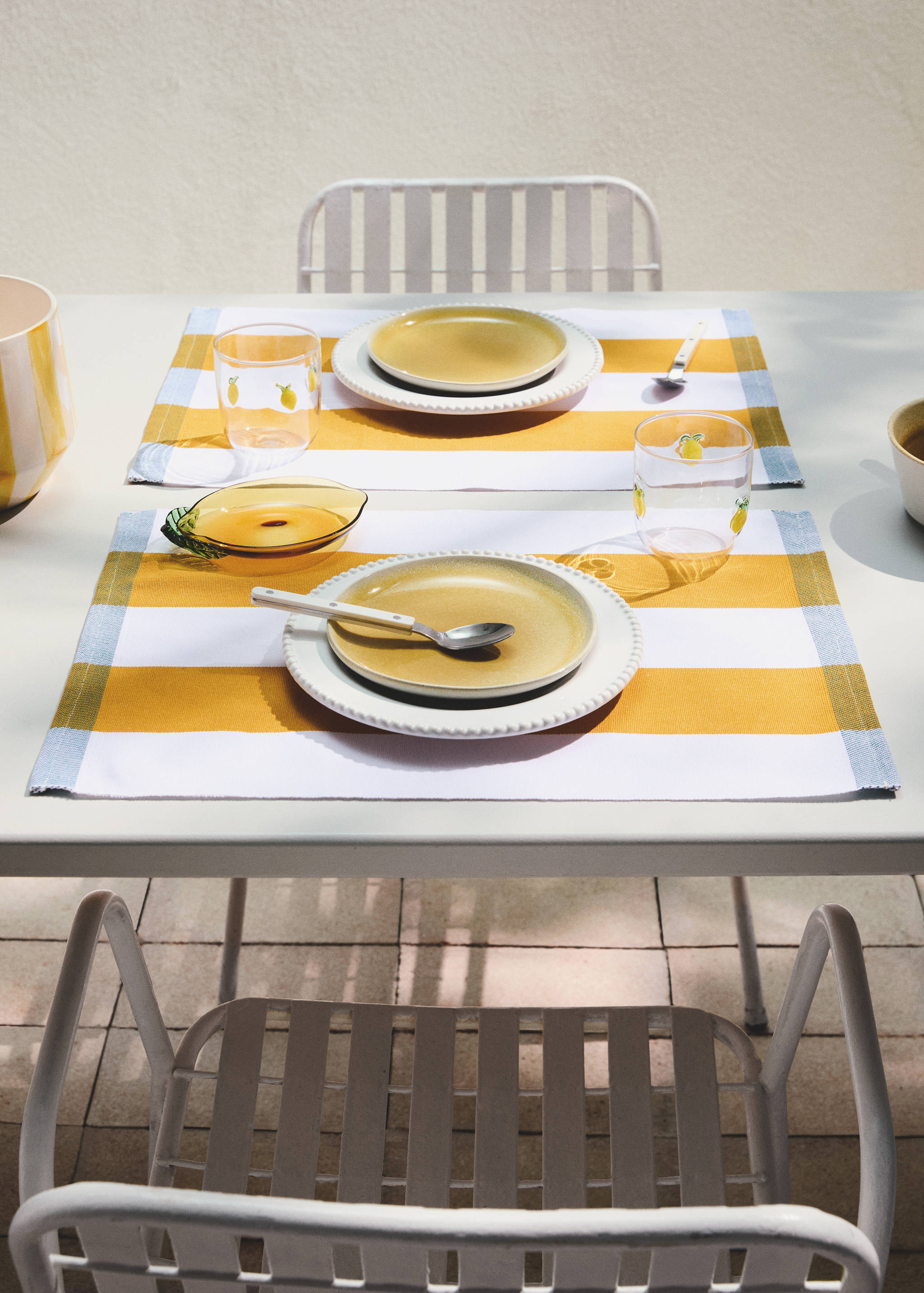 100% cotton striped printed placemats - General plane