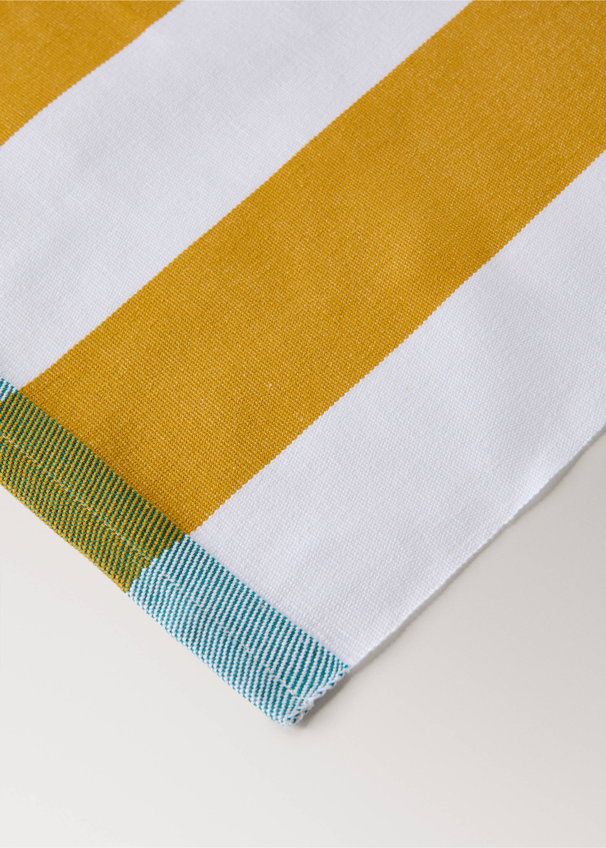 Manteles individuales 100% algodón rayas estampadas - Detalle del artículo 2, Amarillo. Ref: 27072553-00.