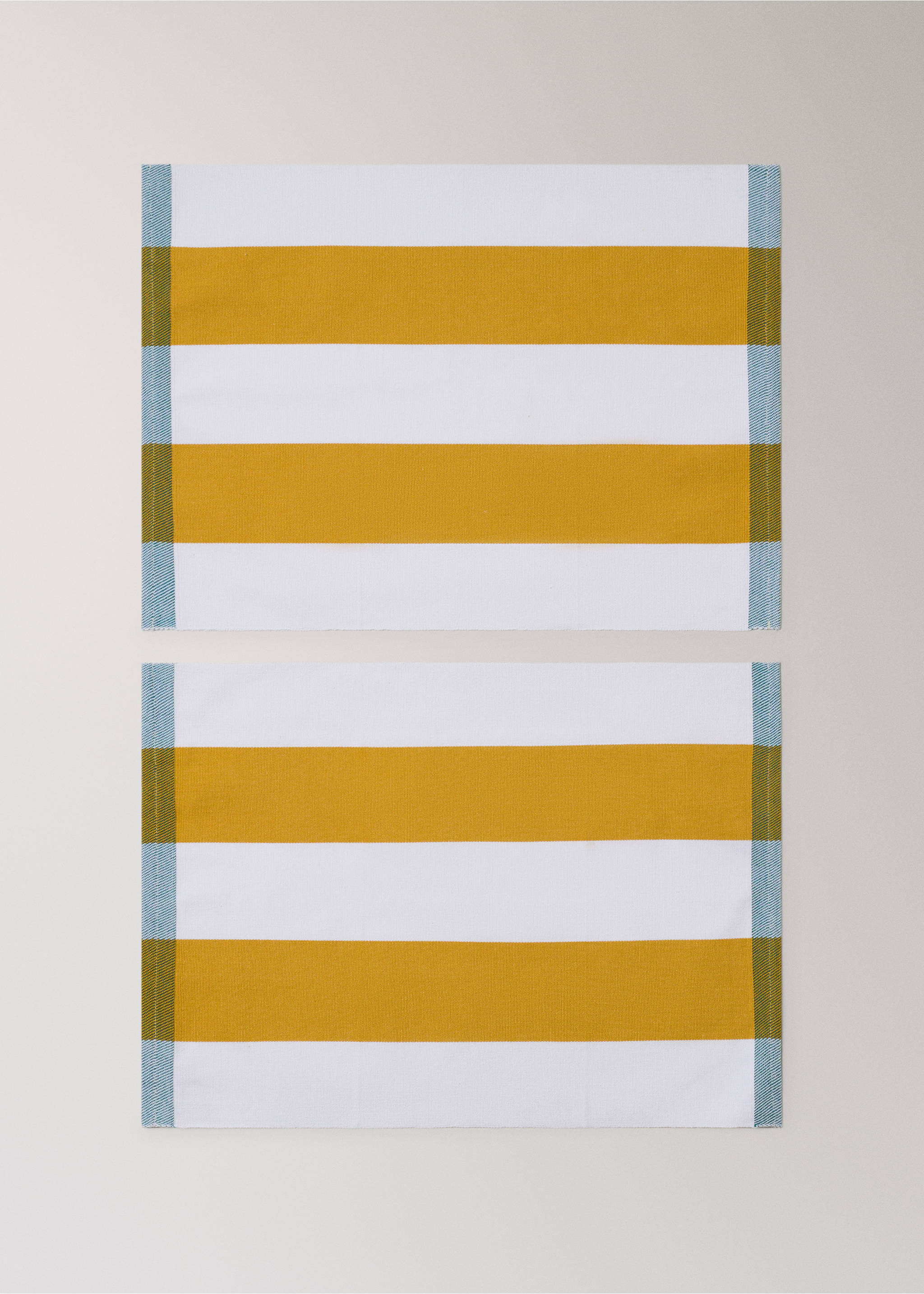 100% cotton yarn-dyed striped table mats - Article without model, Yellow. Ref: 27072553-00.