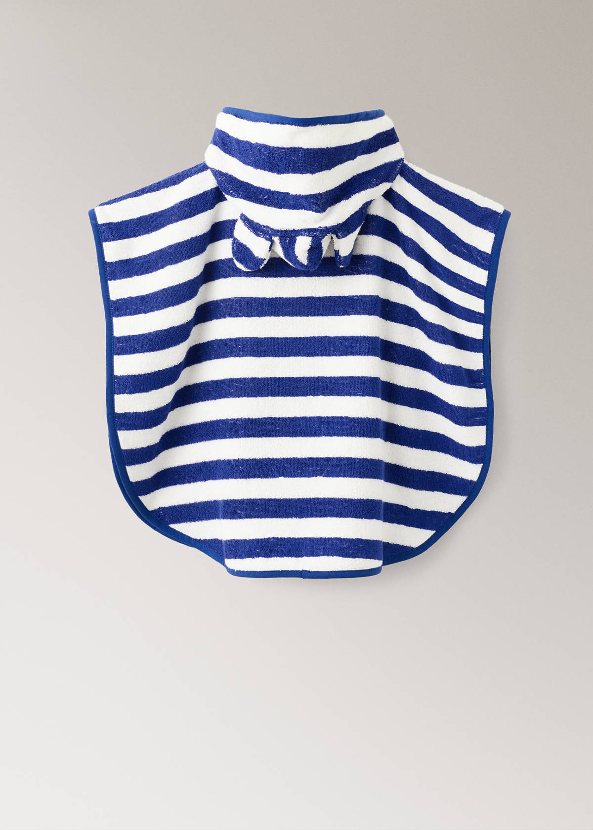 Striped poncho towel — Blue