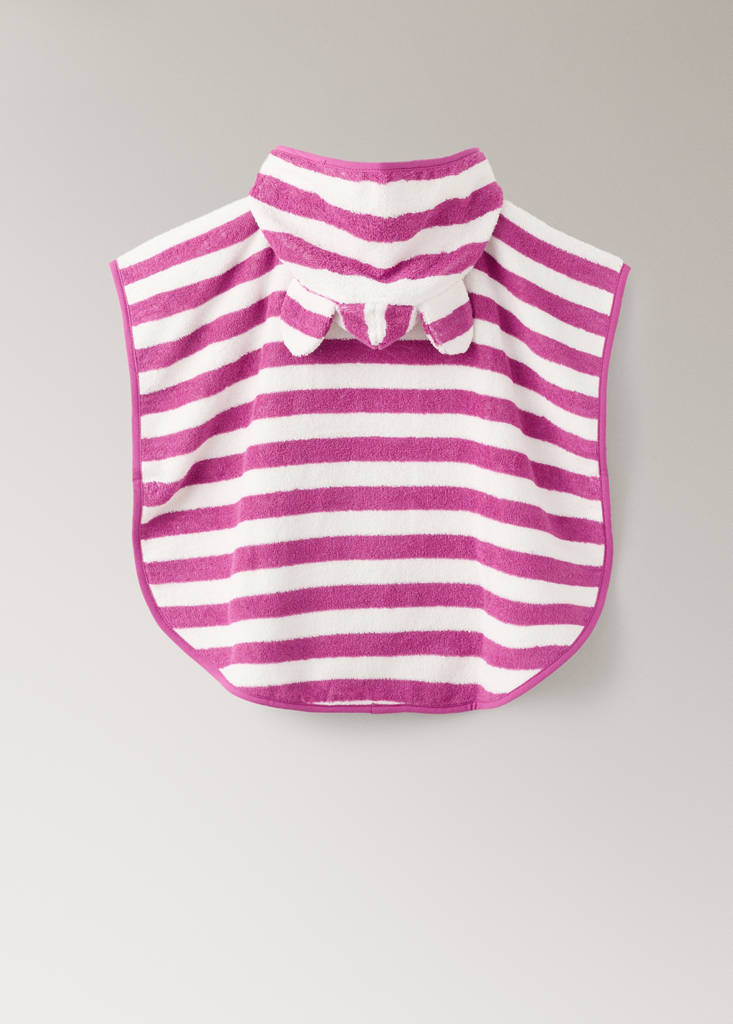 Striped poncho towel — Fuchsia