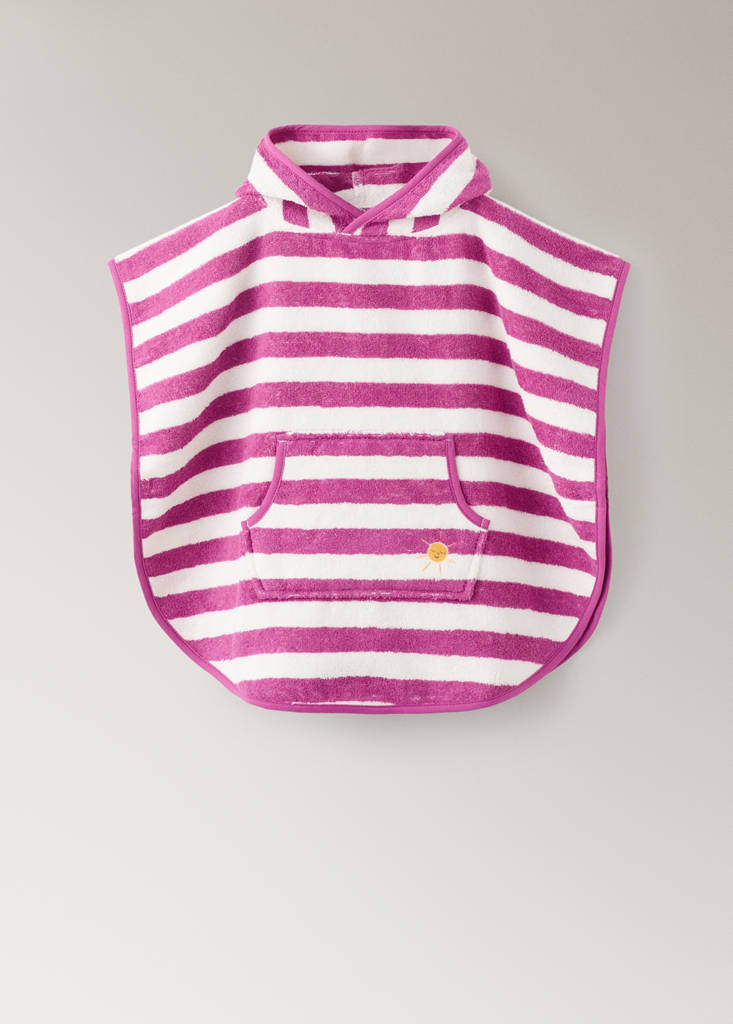 Striped poncho towel — Fuchsia