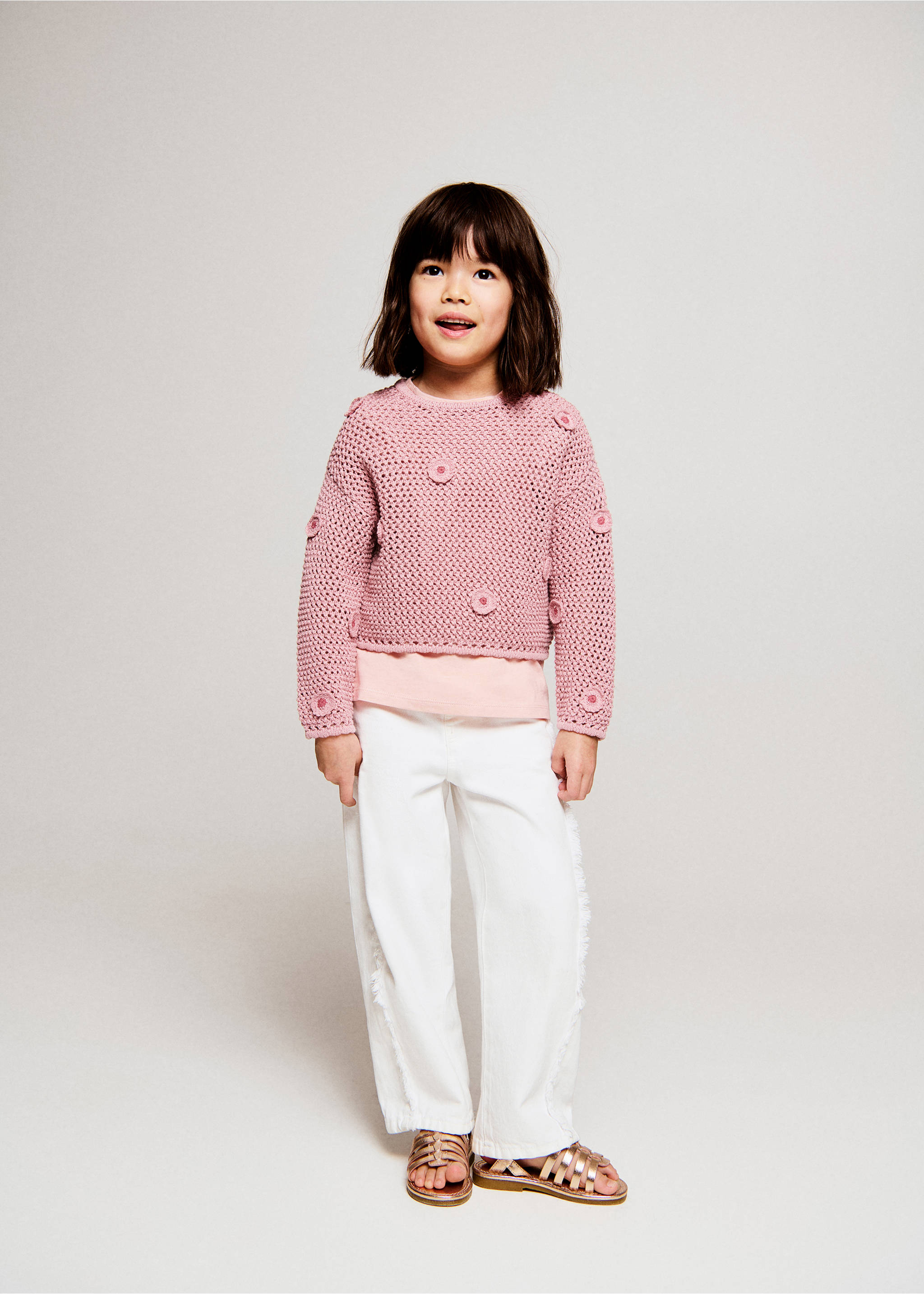 Straight fringed jeans - General plane, White. Ref: 27072887-00.