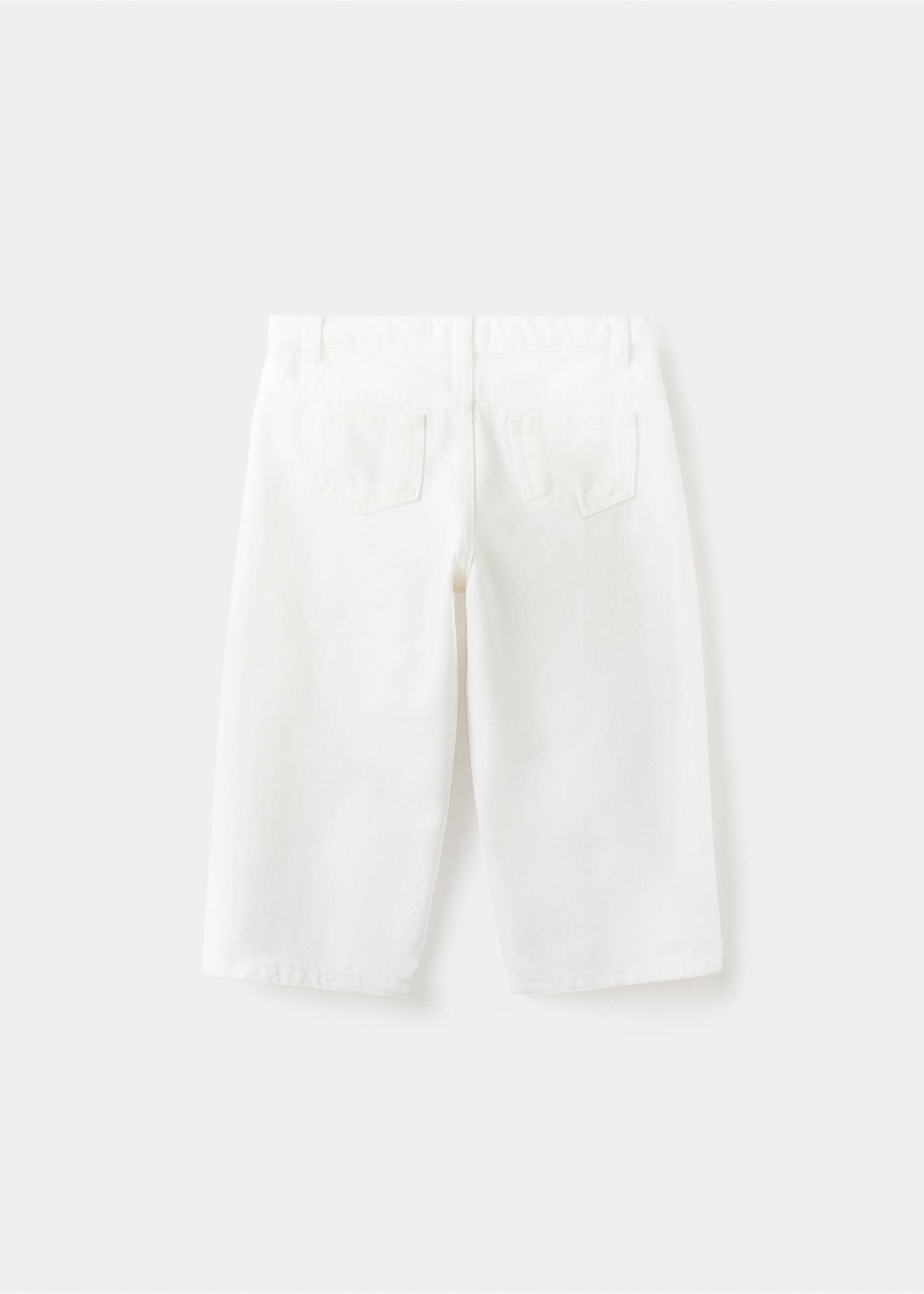 Straight fringed jeans - Reverse of the article, White. Ref: 27072887-00.