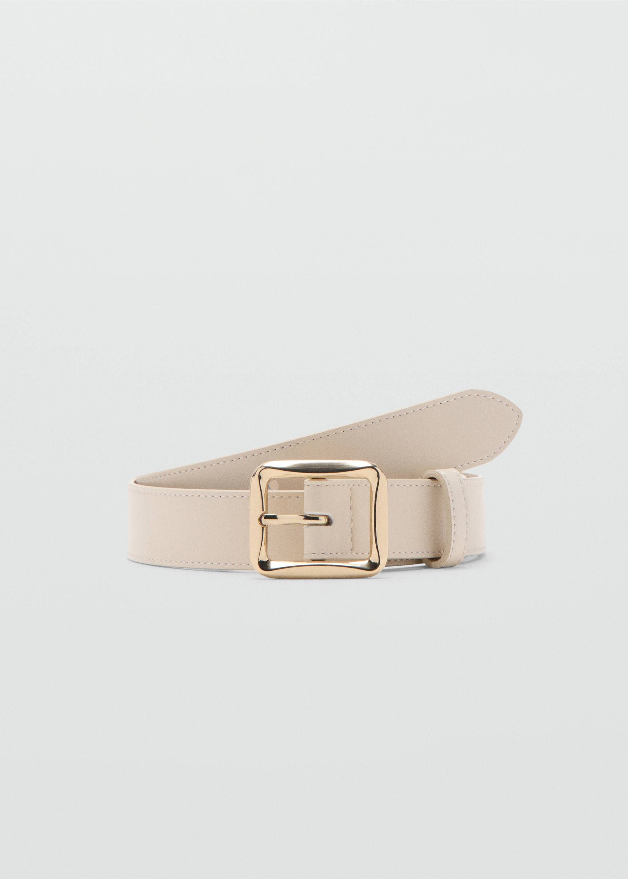 Square buckle belt - Article without model, Ecru. Ref: 27072889-00.