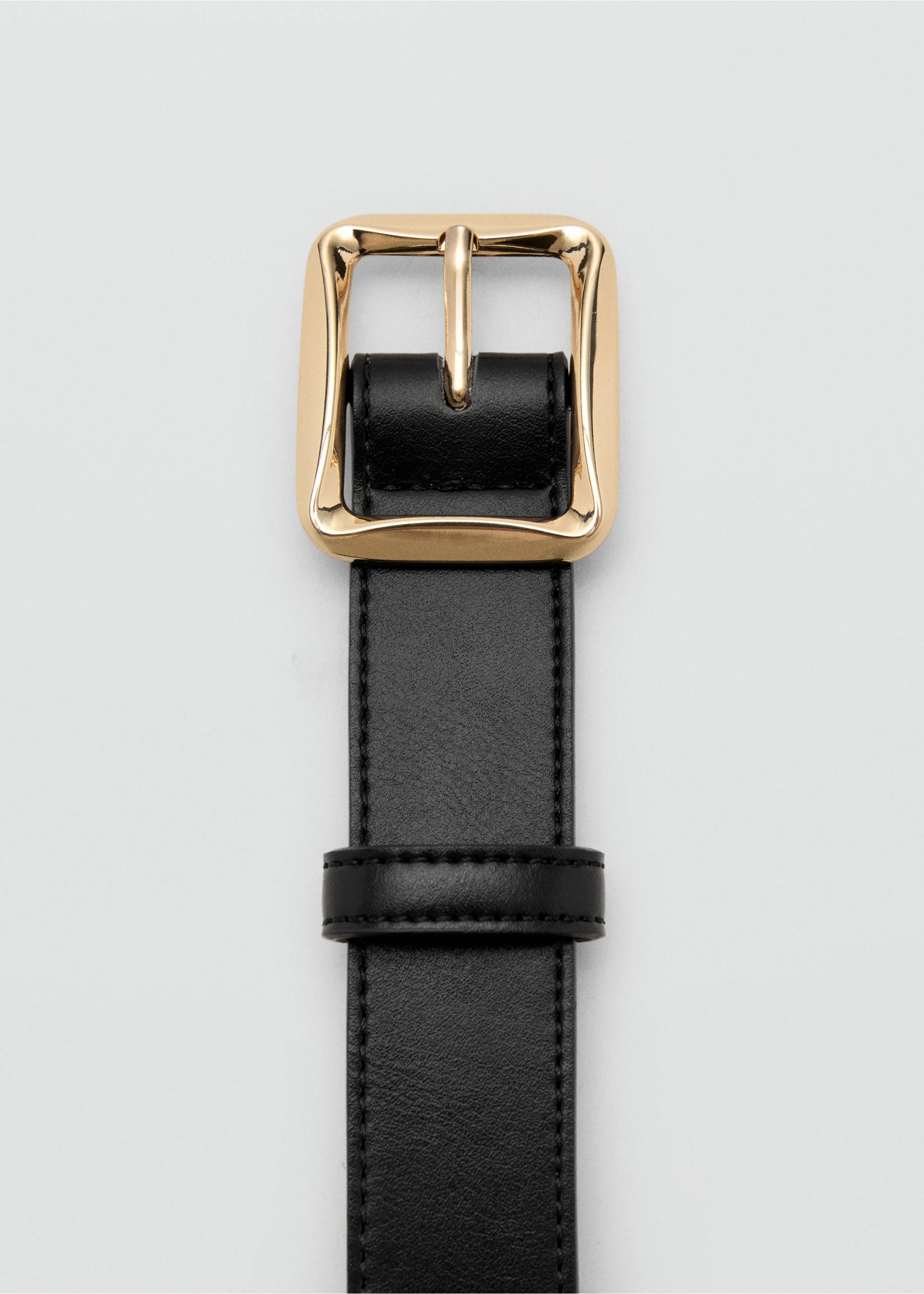 Square buckle belt - Details of the article 2, Black. Ref: 27072889-00.