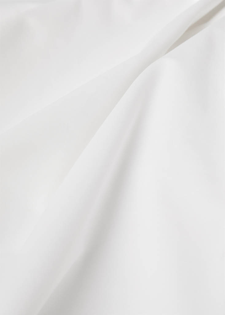 Percale cotton hemstitched flat sheet Keing bed — White