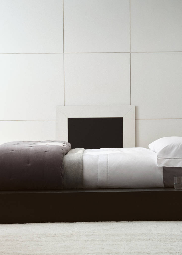 Percale cotton hemstitched flat sheet Keing bed — White