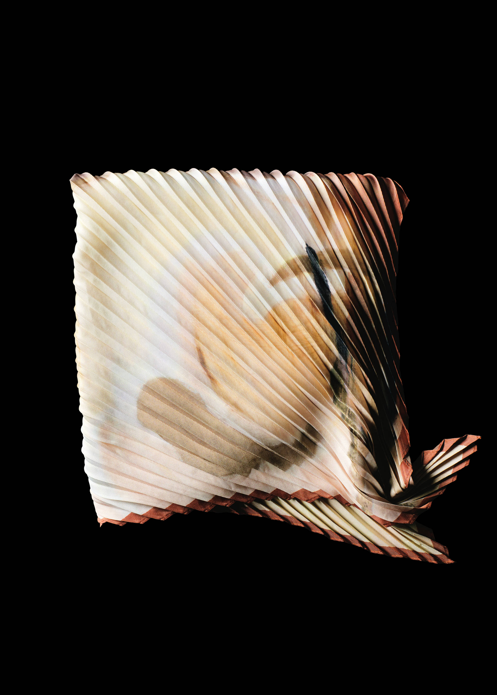 印花褶皱围巾 - null