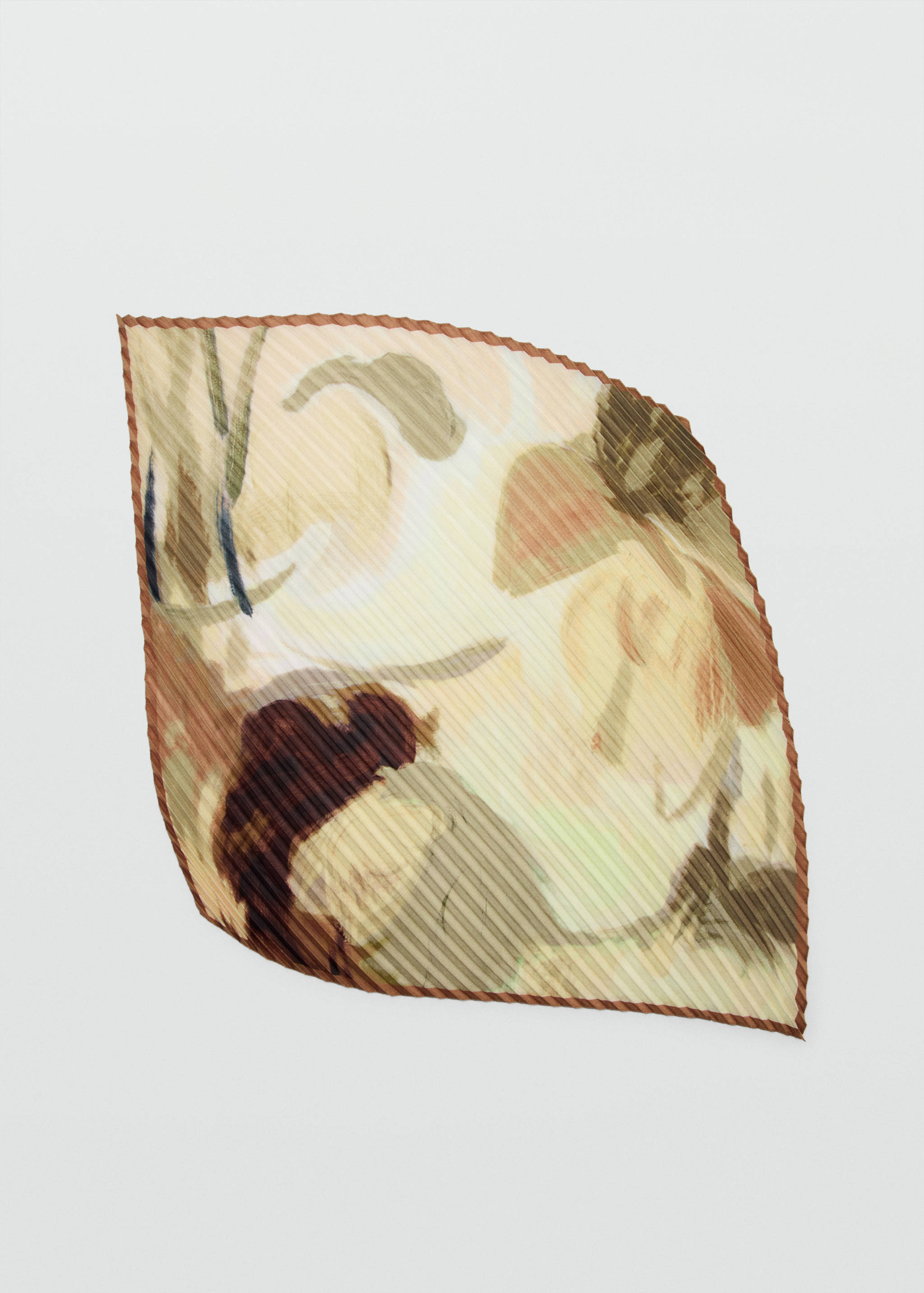 印花褶皱围巾 - null