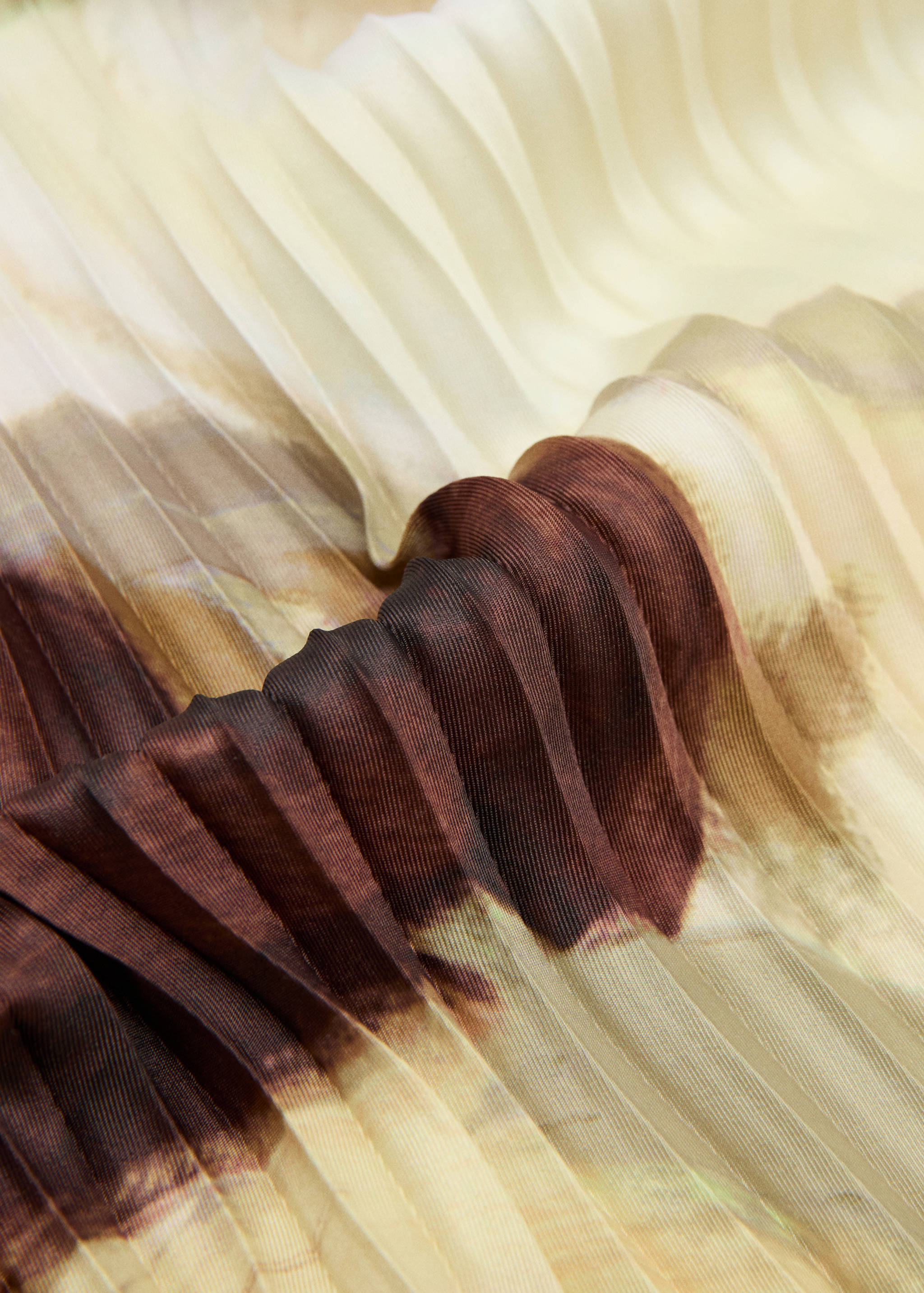 印花褶皱围巾 - null