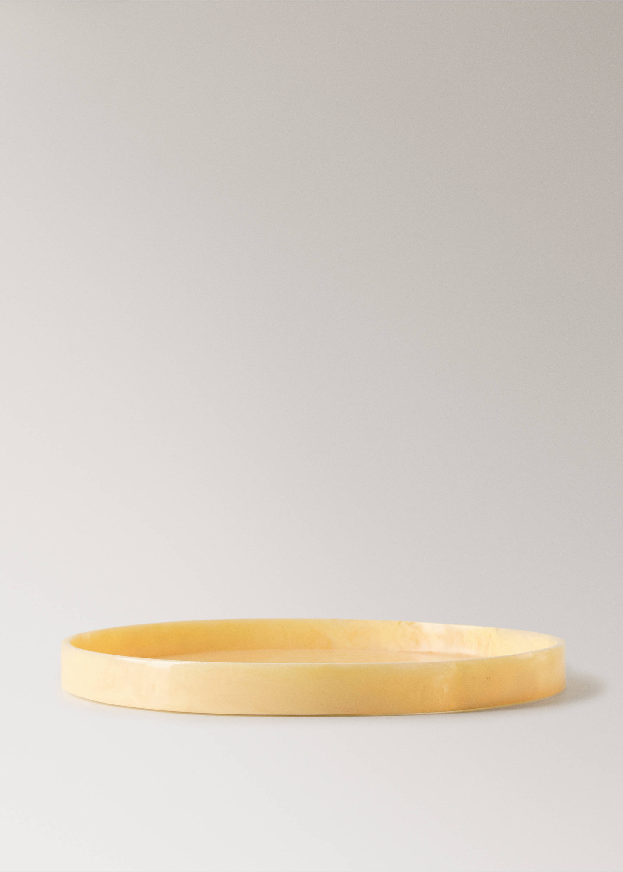 Bandeja decorativa de resina tamanho grande - Artigo sem modelo, Amarelo-pastel. Ref: 27072896-00.