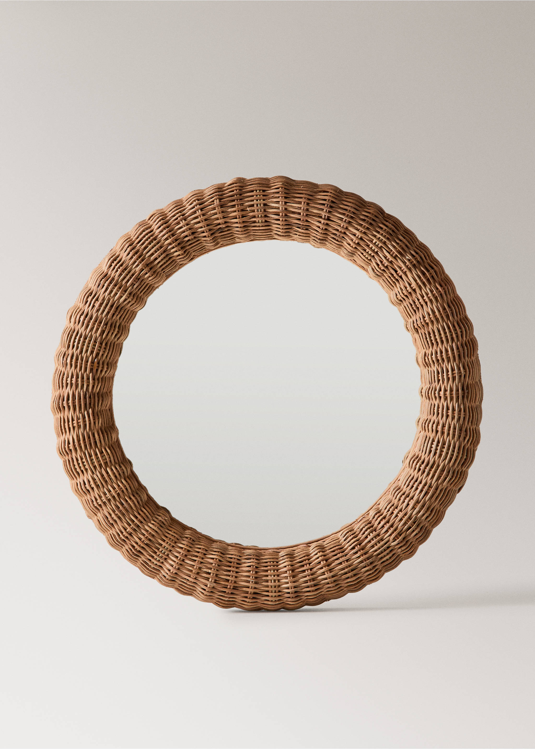 Rattan frame mirror - Article without model, Brown. Ref: 27072897-00.