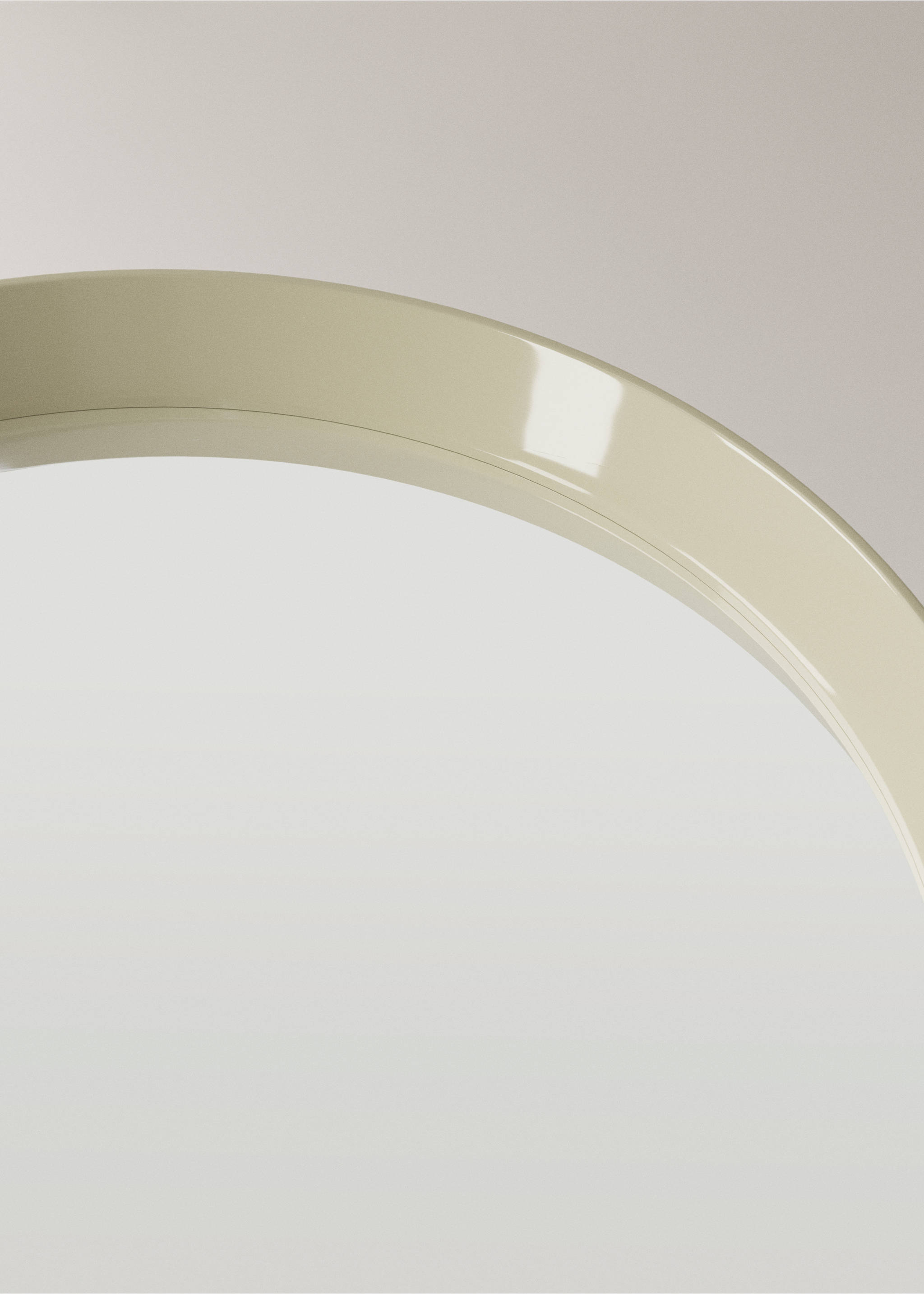 Rundt speil i tre - Artikkeldetalj 2, Ecru. Ref: 27072898-00.