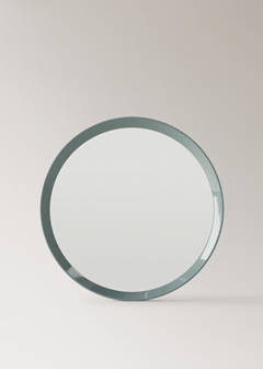 Round wood mirror — Aqua Green 6