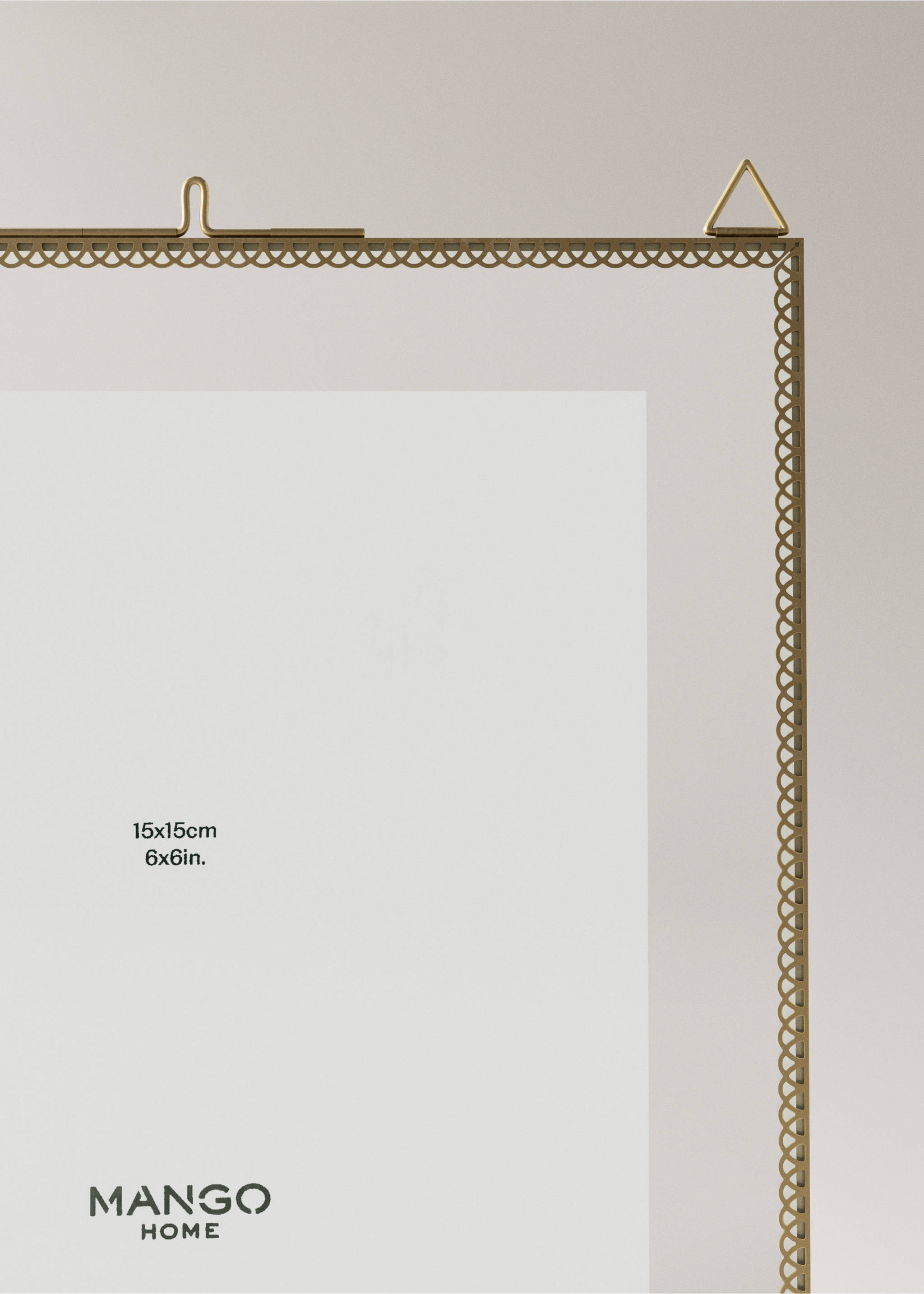 Medium square metal border frame - Details of the article 1, Gold. Ref: 27072900-00.