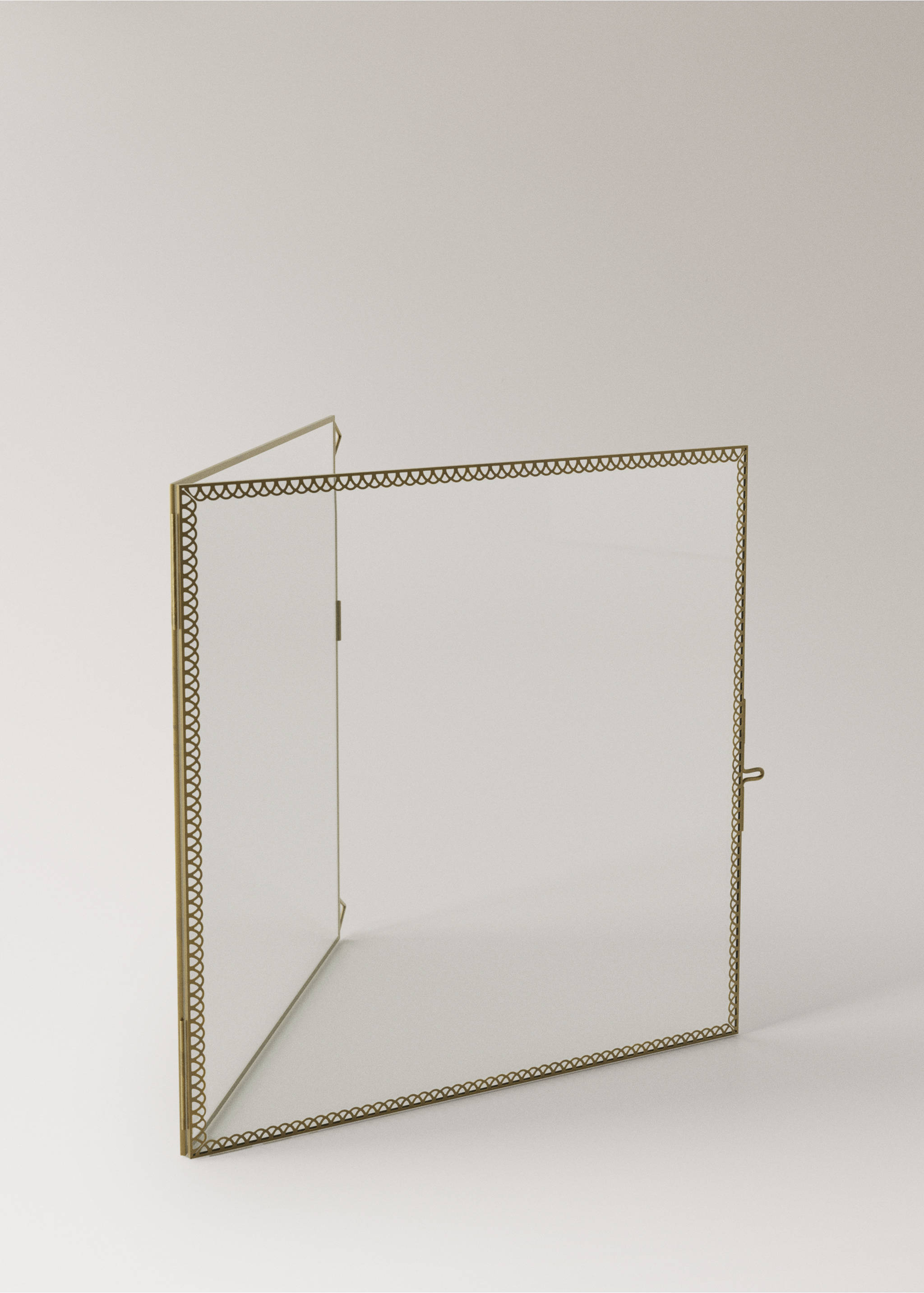 Medium square metal border frame - Details of the article 2, Gold. Ref: 27072900-00.