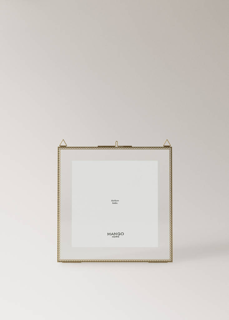 Medium square metal border frame — Gold
