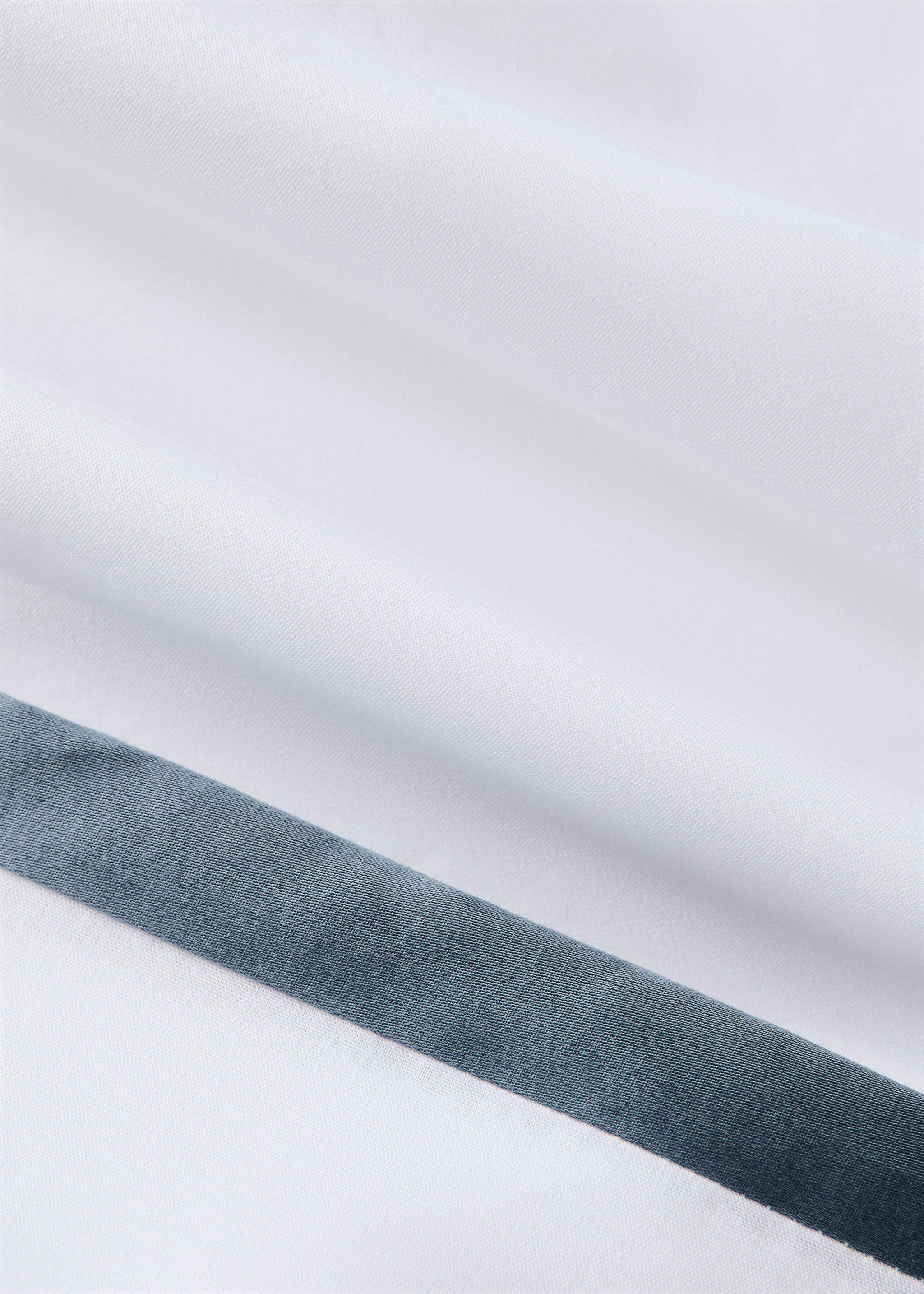 Percale cotton duvet cover 200 thread count satin borders Bed 135/140 cm - Details of the article 1, Blue. Ref: 27072902-00.