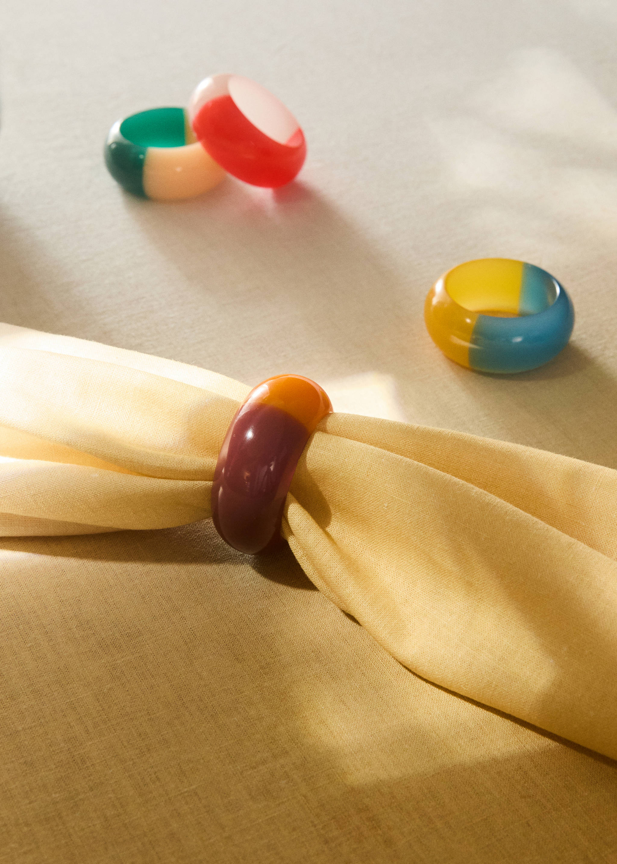 Bicolour resin napkin holders - General plane