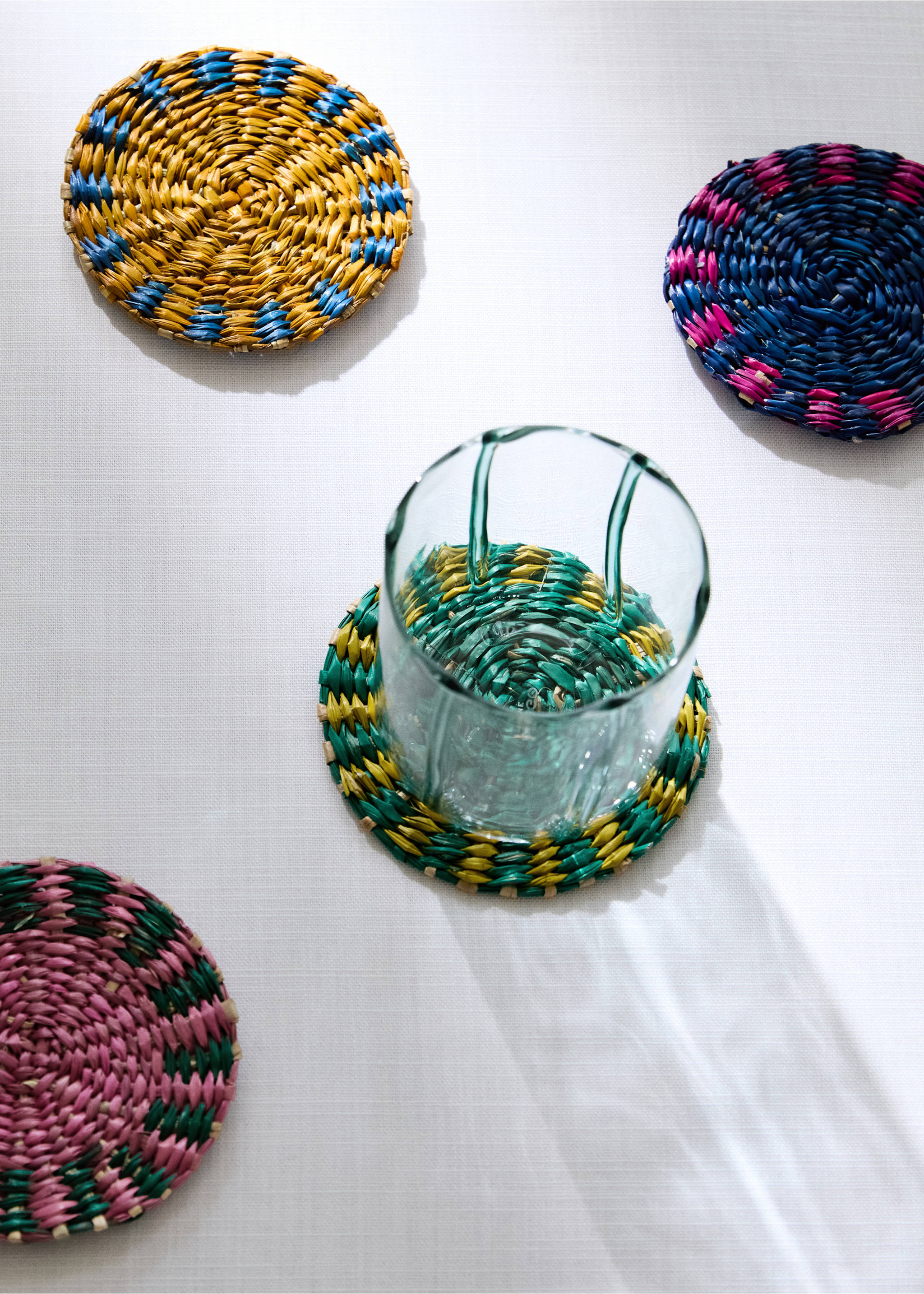 Seegras-Untersetzer, farbig - Allgemeine Ansicht, Fuchsia. Ref: 27072914-00.