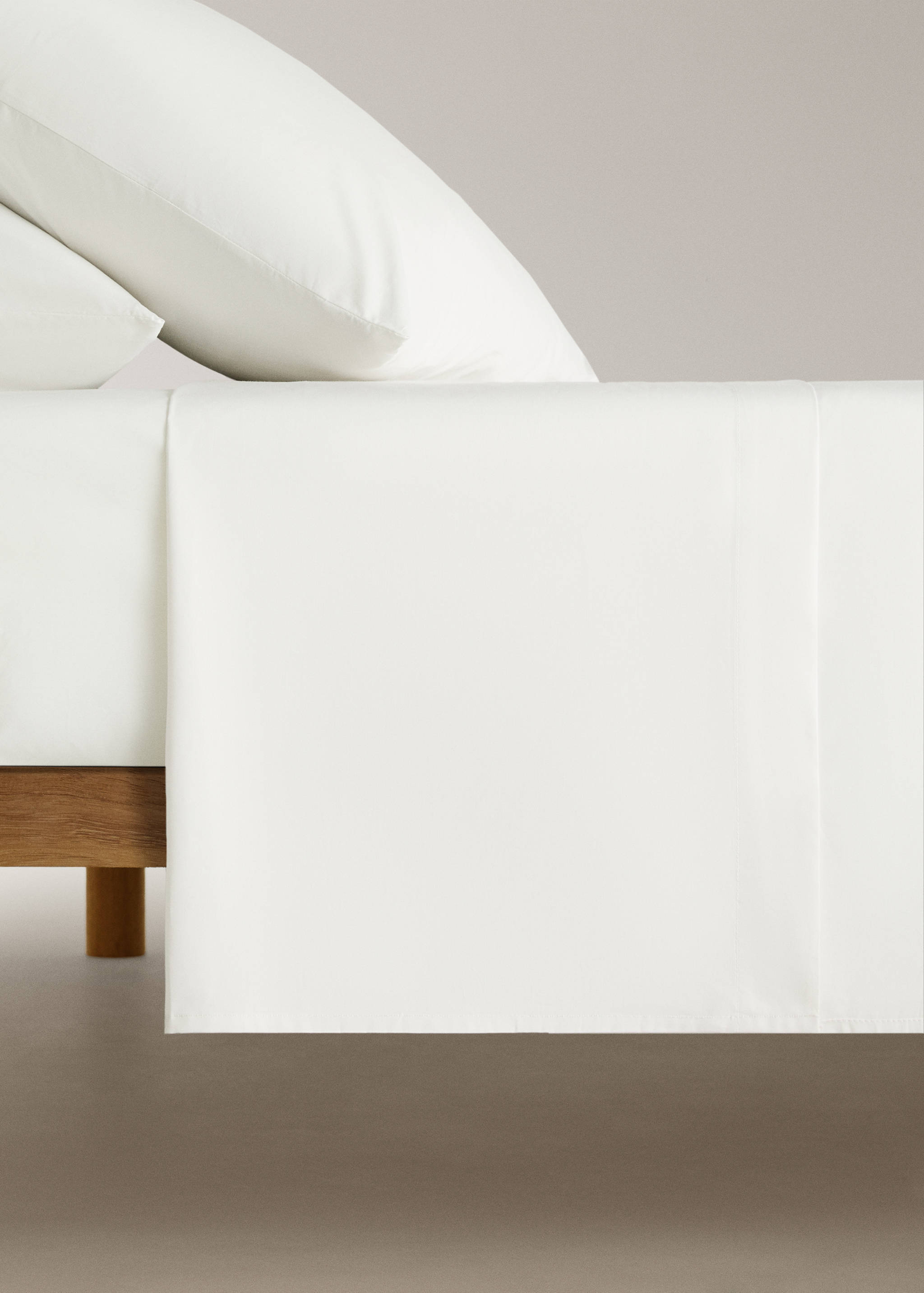 200-thread count percale cotton top sheet for 90 cm bed - Article without model