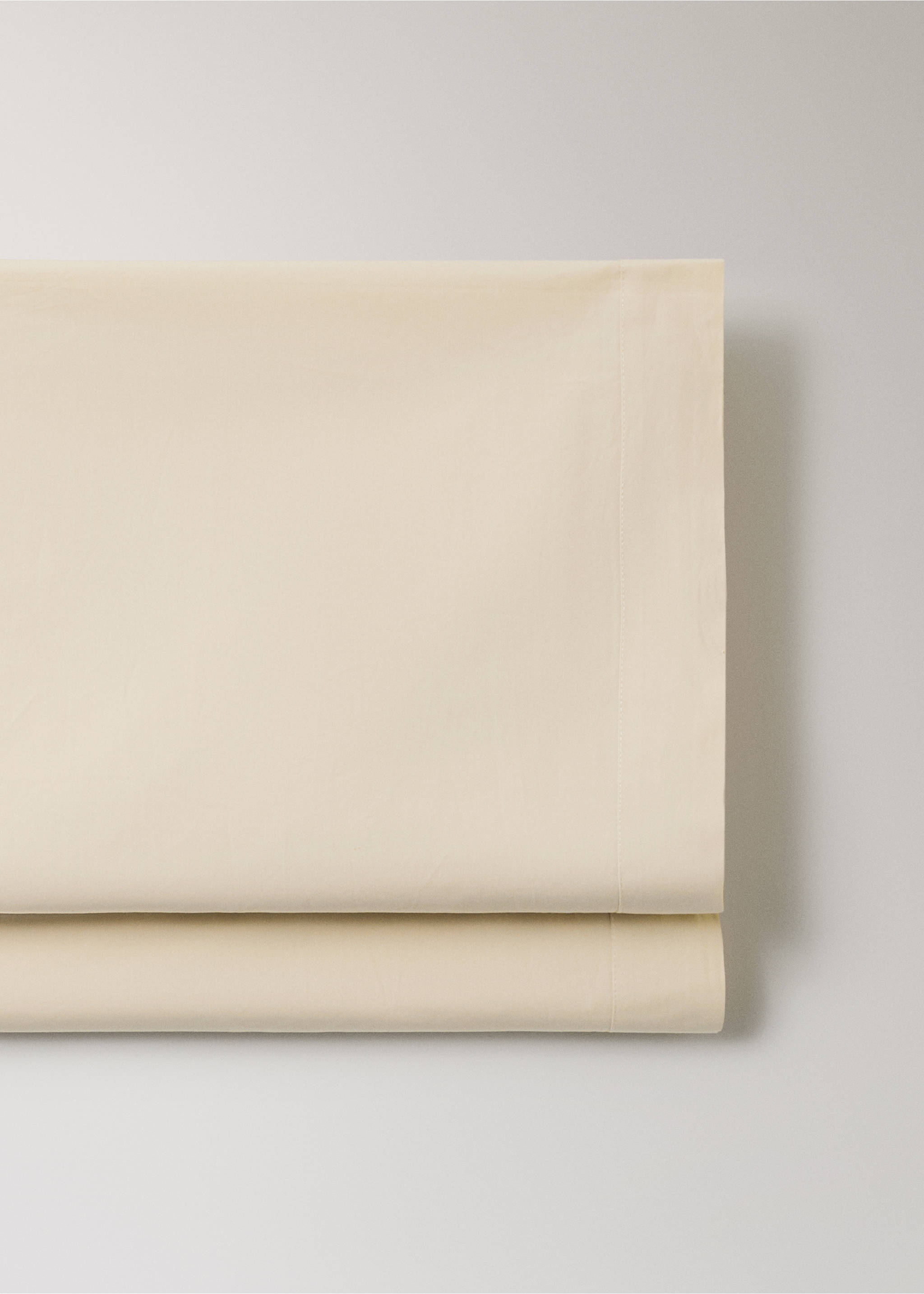 200-thread count percale cotton top sheet for 90 cm bed - Details of the article 3, Pastel Yellow. Ref: 27072915-00.