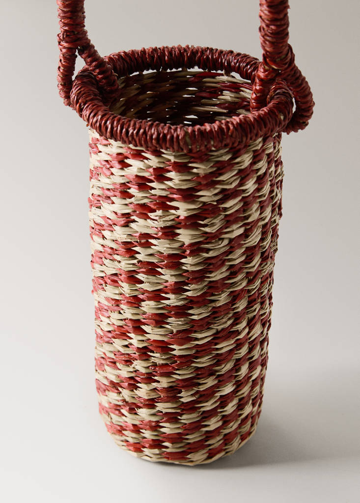 Seagrass bottle rack — Petrol Blue