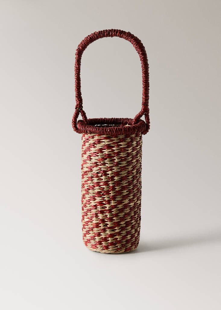 Seagrass bottle rack — Petrol Blue