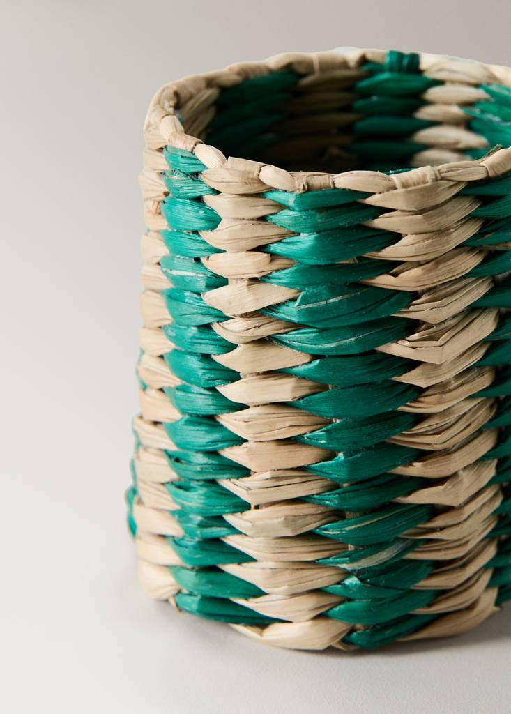 Seagrass napkin ring set in assorted colours — Fuchsia