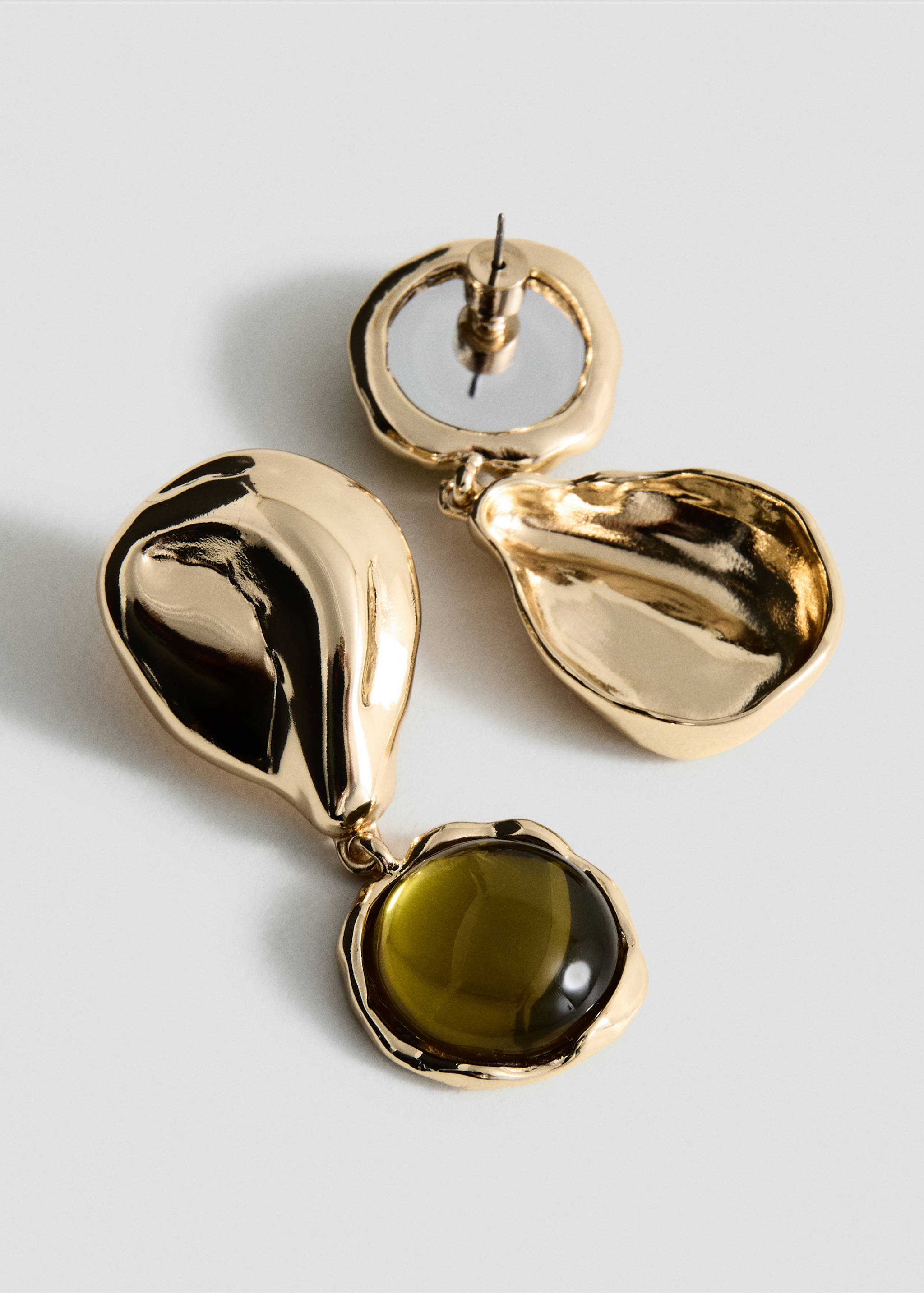 Mixed resin earrings - Medium plane, Gold. Ref: 27072922-00.